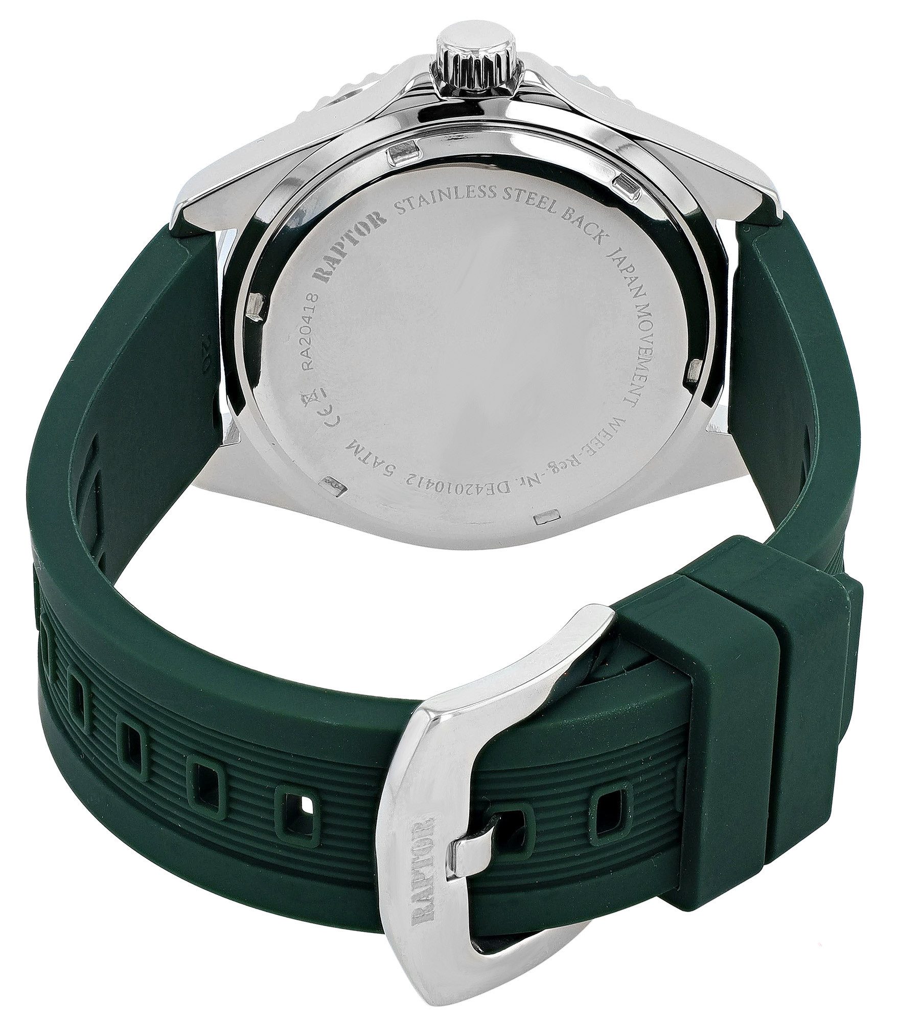 Raptor Quarzuhr Flex, Silikonband, D:43 mm