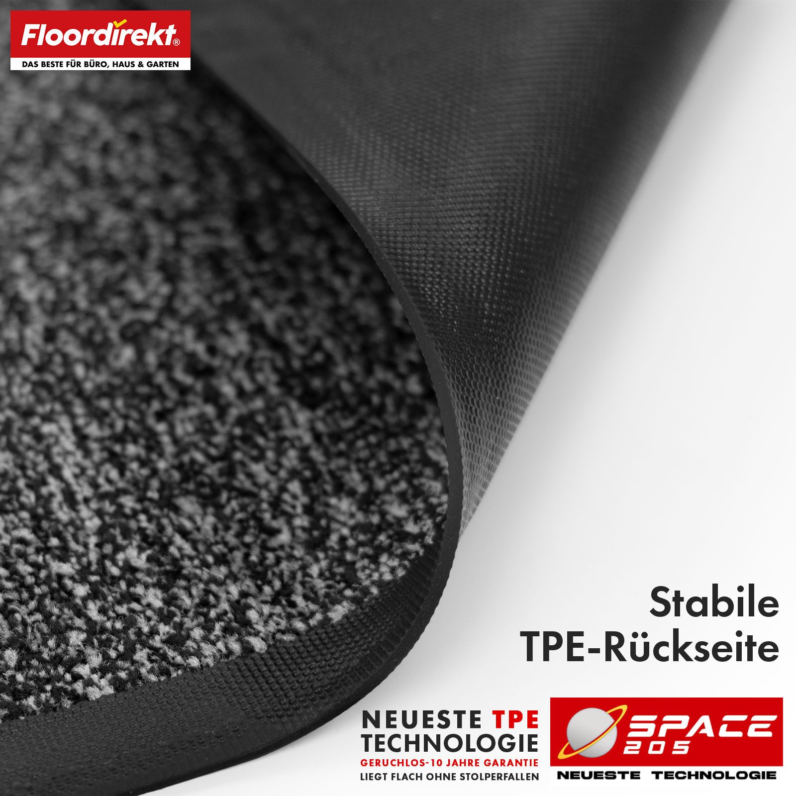 Floordirekt Fußmatte Space 205, Schmutzfangmatte hochabsorbierend - Matte Eingangsbereich, langlebig & rutschfest - Fußmatte innen/Schmutzfangmatte außen – Bild 5 von 5