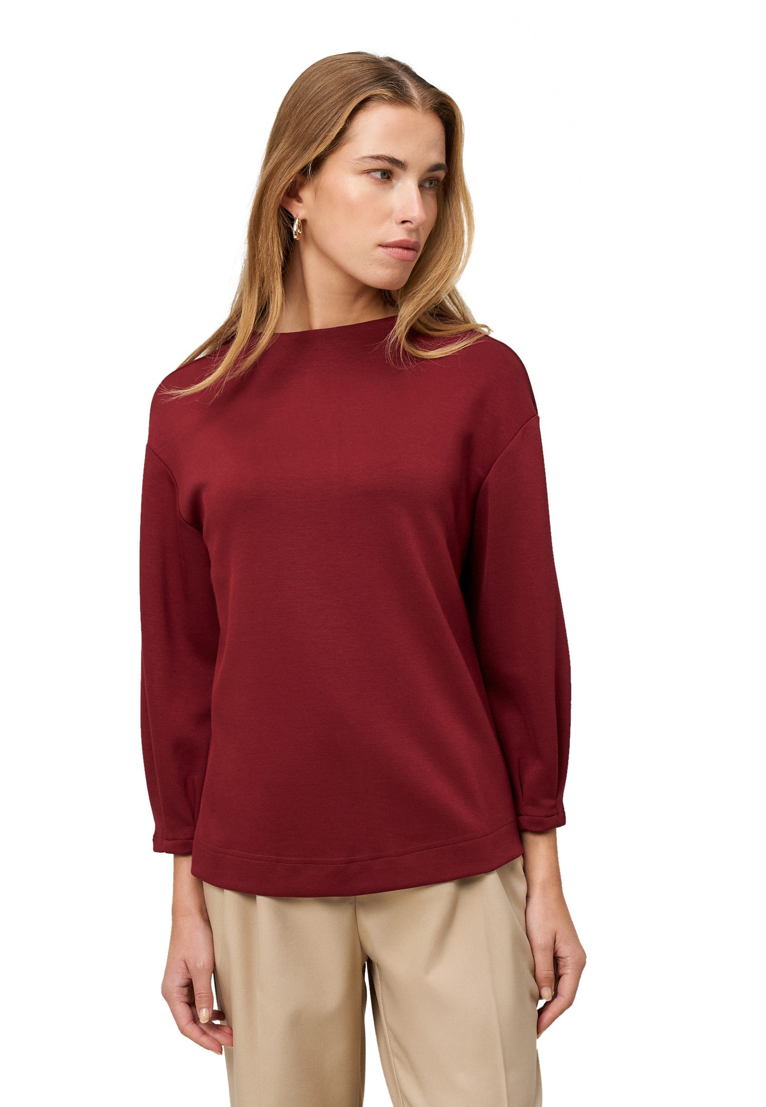 Zero Sweatshirt Damen mit Dreiviertelärmeln Plain/ohne Details