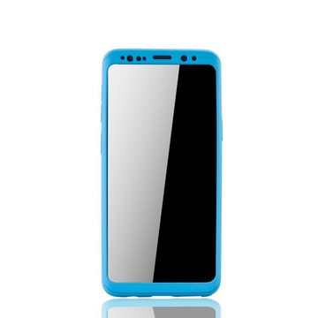 König Design Handyhülle Samsung Galaxy S9 Plus, Samsung Galaxy S9 Plus Handyhülle 360 Grad Schutz Full Cover Blau