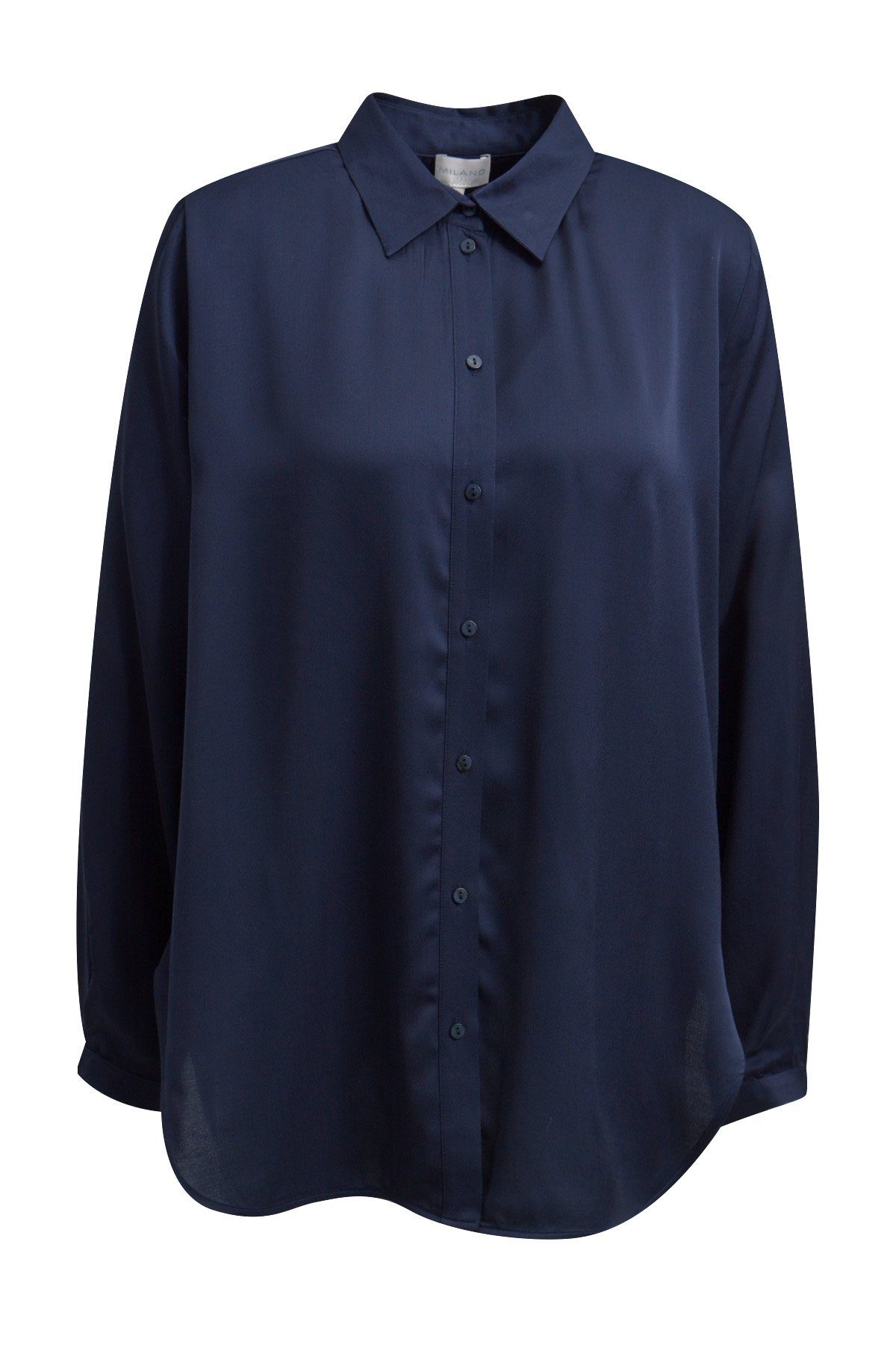 PLACKET WITH Italy Bluse Klassische BLOUSE COLLAR, Milano 1/1 AND