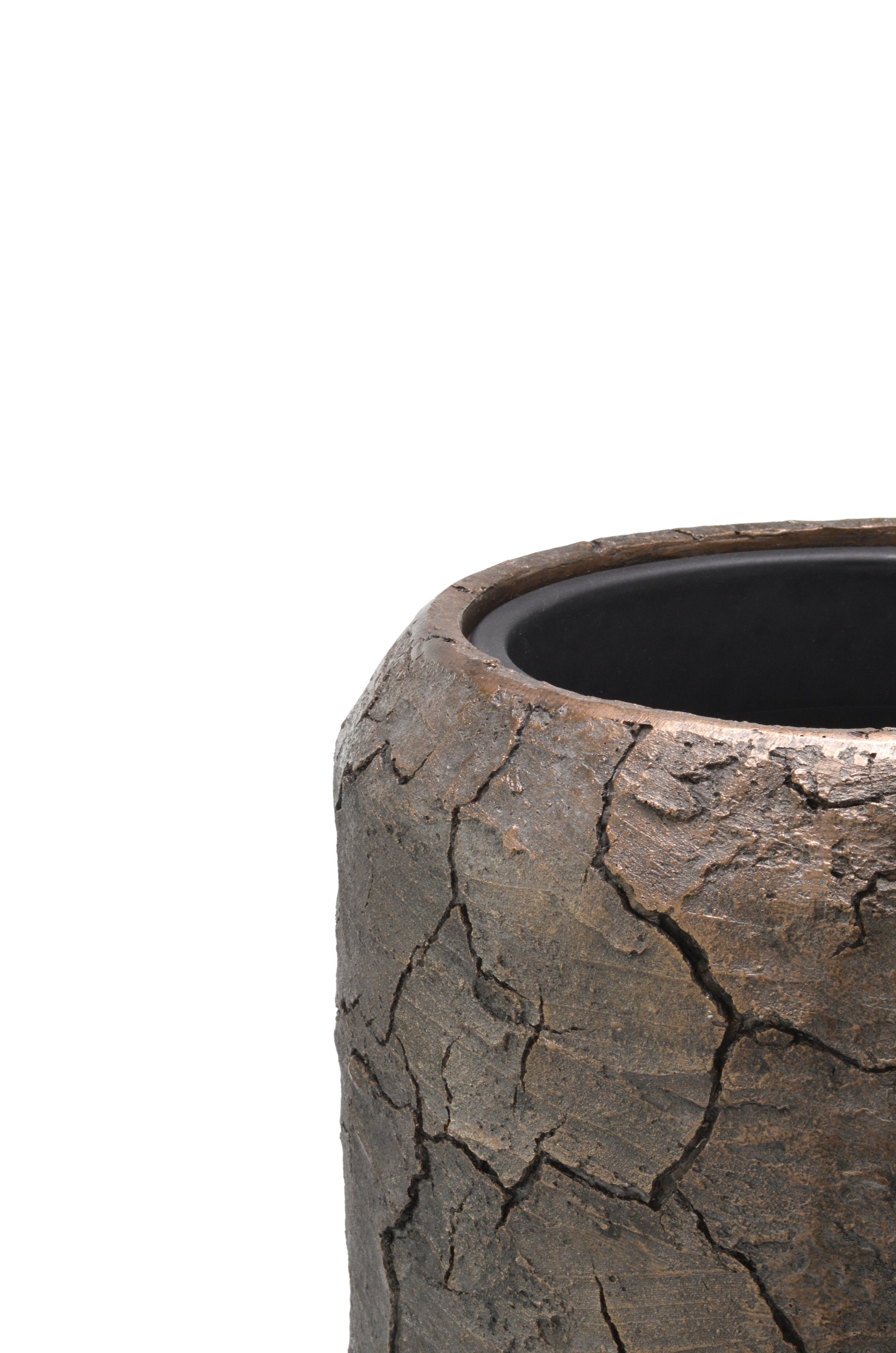 Flingora Bodenvase Brook, mit Einsatz - Fiberglas - Indoor - Bronzebraun - Höhe 75 cm