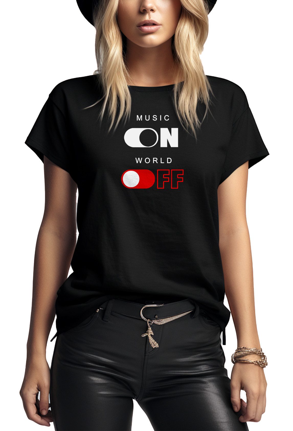 MAKAYA Print-Shirt Schwarzes Musik Top für günstig online kaufen