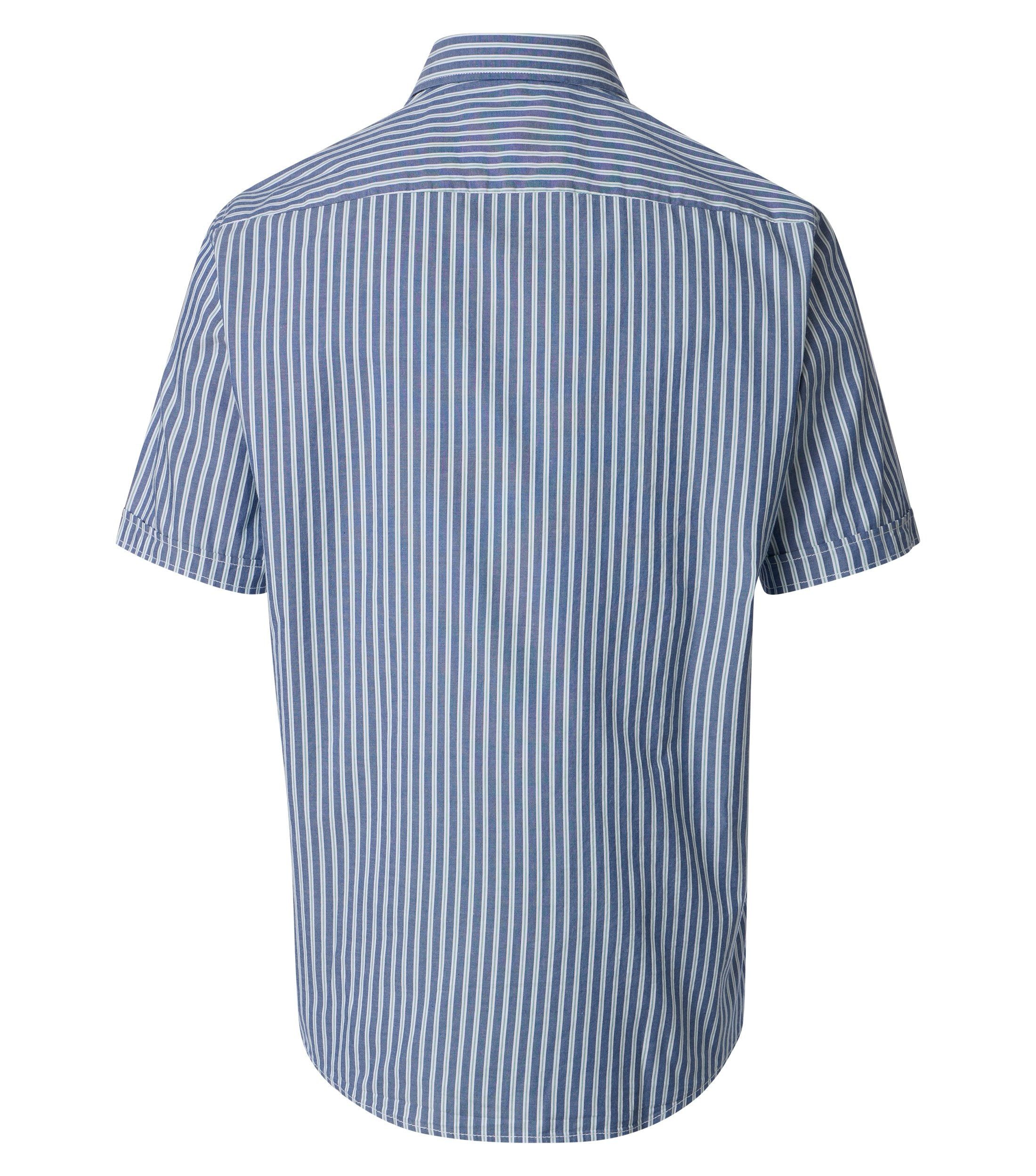 CASAMODA Kurzarmhemd CASAMODA Herren Kurzarmhemd Casual Fit ? Gestreiftes Baumwollhemd mit