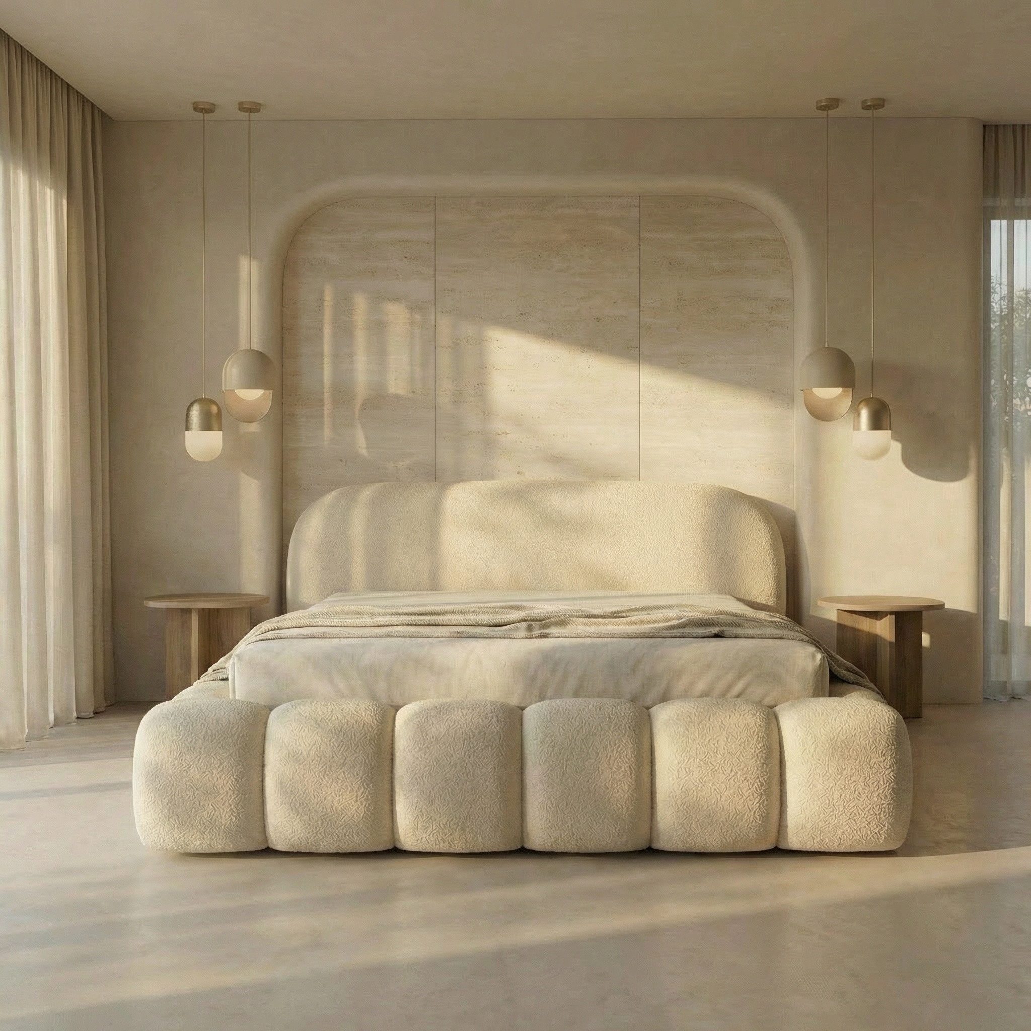 thematys Polsterbett mit Bettkasten, CLOUD 140x200 160x200 180x200 200x200cm (Kopfteil im Oversize-Look und Stauraum – weich, modern und pflegeleicht), Inklusive Lattenrost), Strapazierfähige Stoffe in 5 Farben: Ash,Grau, Weiß, Latte & Kreme