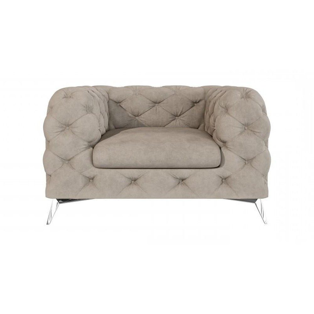 Xlmoebel Chesterfield-Sessel Beiger Chesterfield Sessel mit gestepptem Polster für das (1-St), Made in Europa