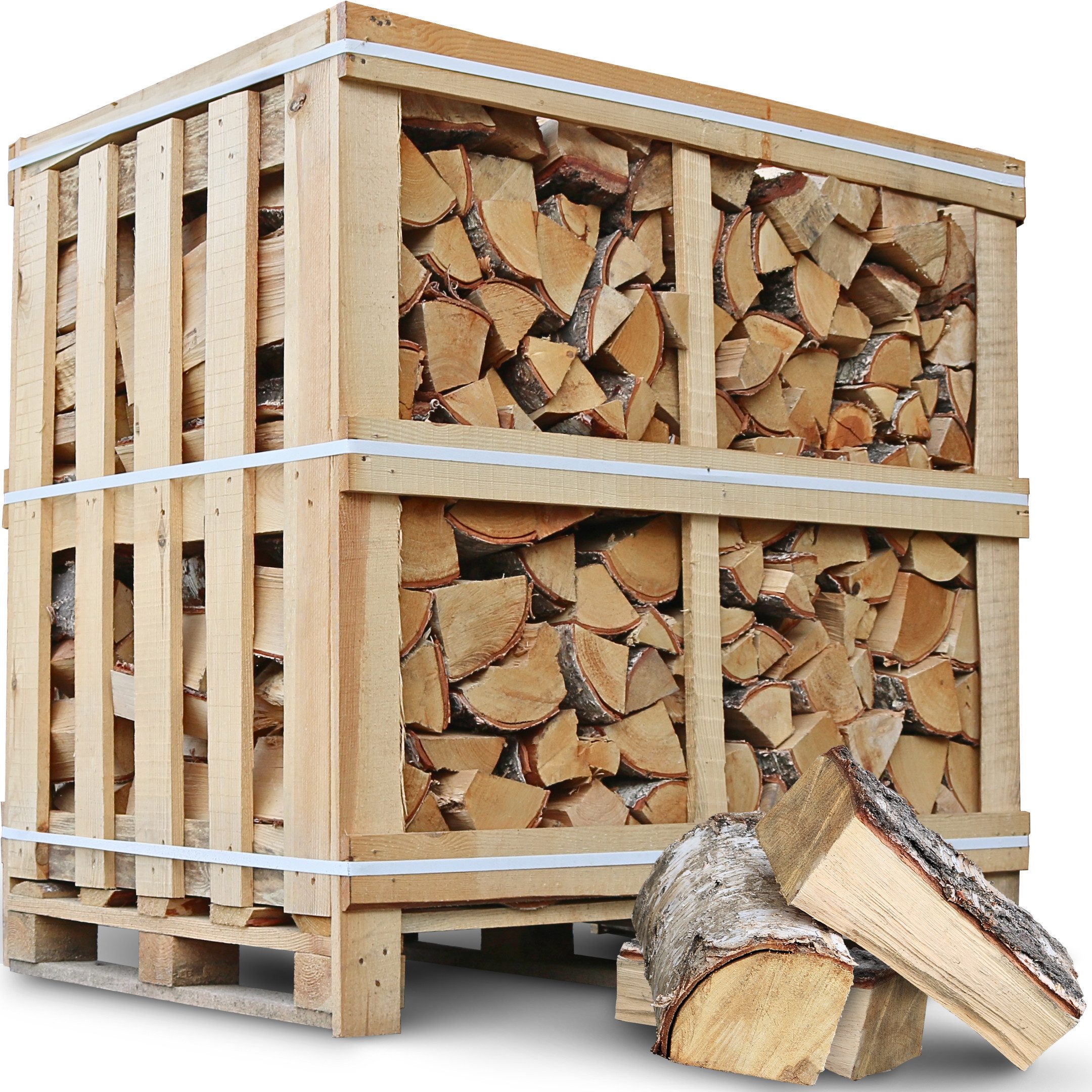 holz4home® Kaminholz Ofenfertiges Brennholz Birke 450-500 kg I Kammergetrocknet 25cm Scheit, Ofenfertige Holzscheite in 25cm Длина