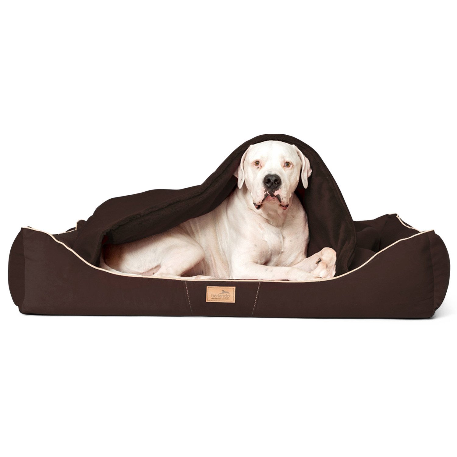 tierlando® Tierbett Orthopädisches Hundebett RUDOLPH inkl. Schonbezug mit Hundedecke, Inklusive Matratzenschoner mit integrierter Hundedecke