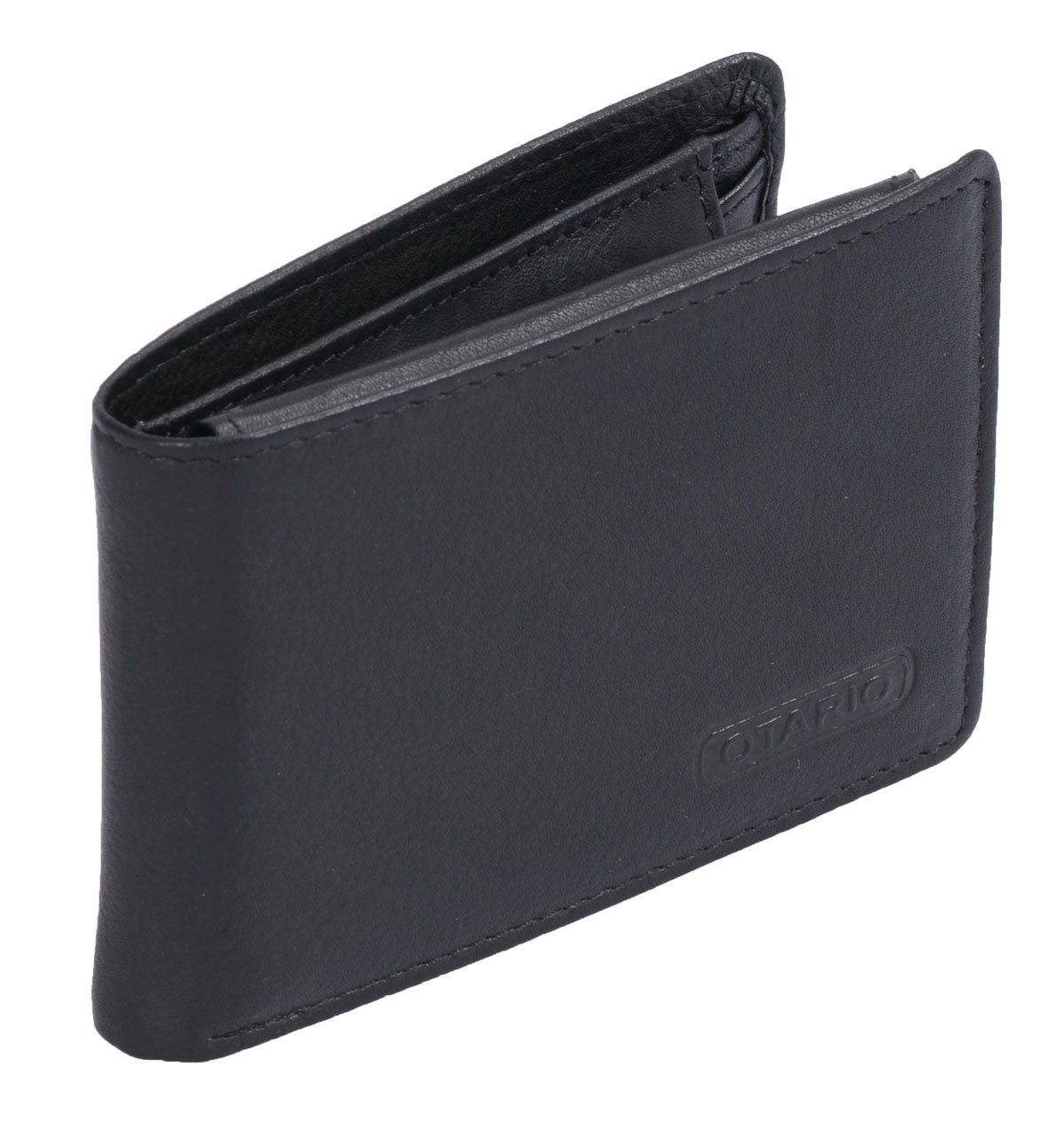 Geldbörse kleine Herrenbörse Brieftasche Leder, schwarz