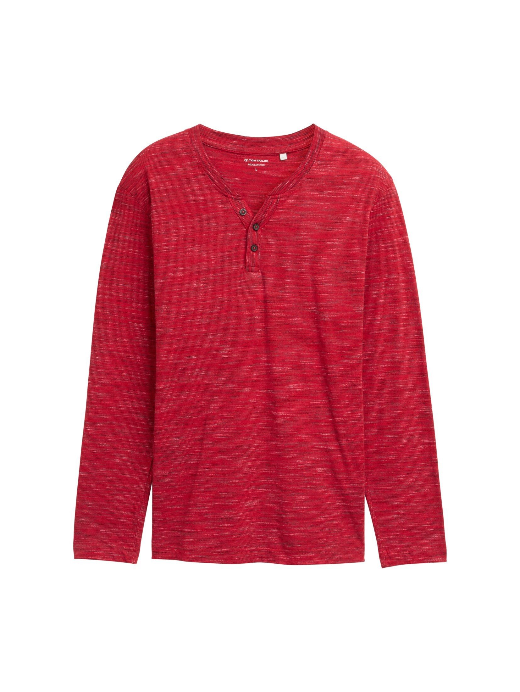 TOM TAILOR Langarmshirt T-Shirt Serafino Langarmshirt