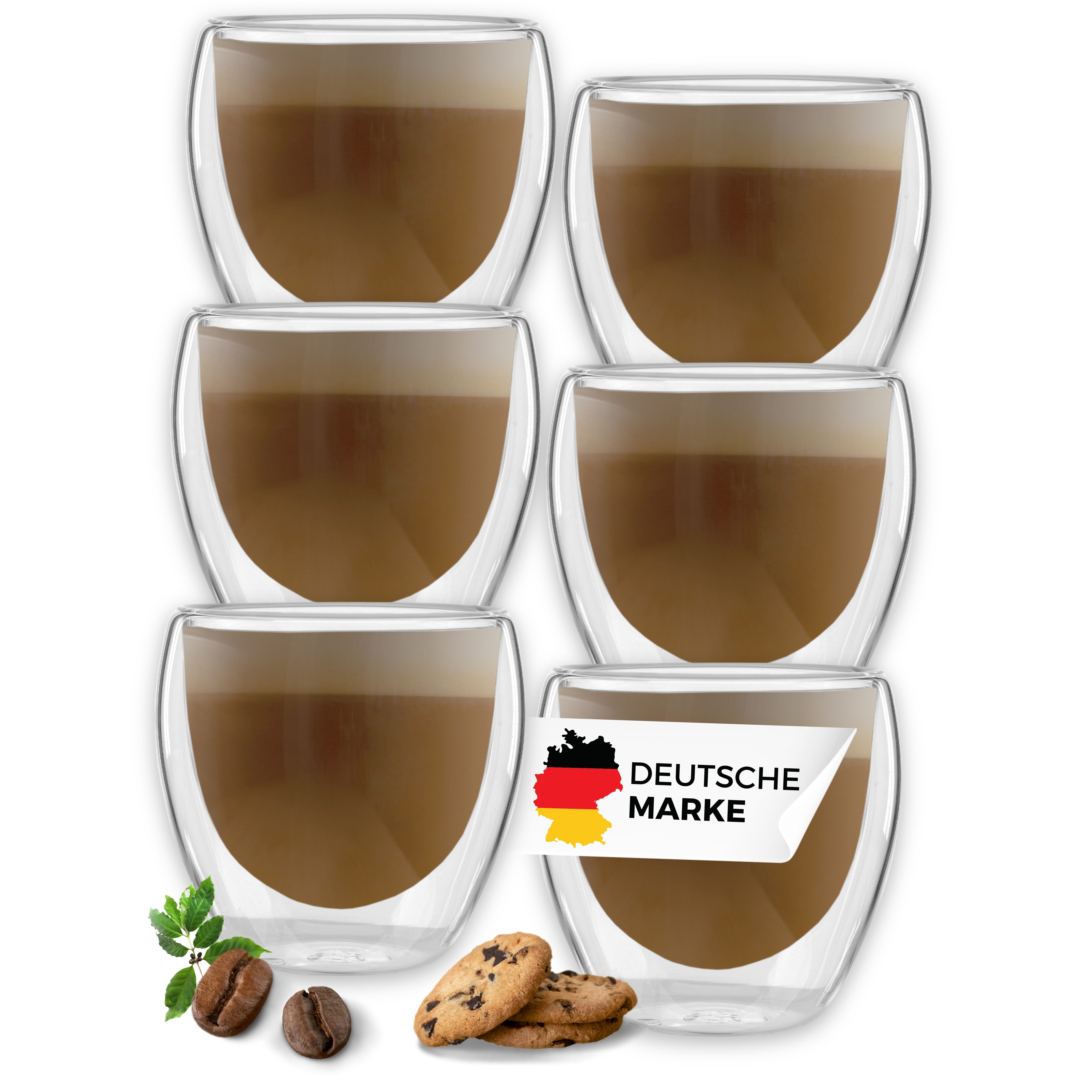 Espressoglas doppelwandige Kaffeegläser Thermogläser Borosilikatglas 80 ml