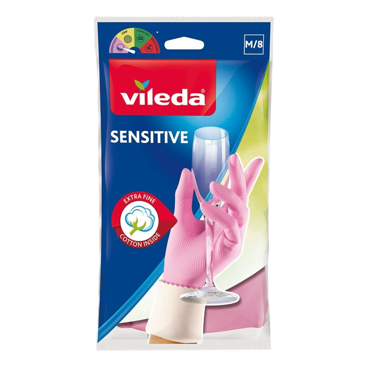 Vileda Latexhandschuhe Sensitiv innen baumwollbeschichtet, 1 Paar günstig online kaufen