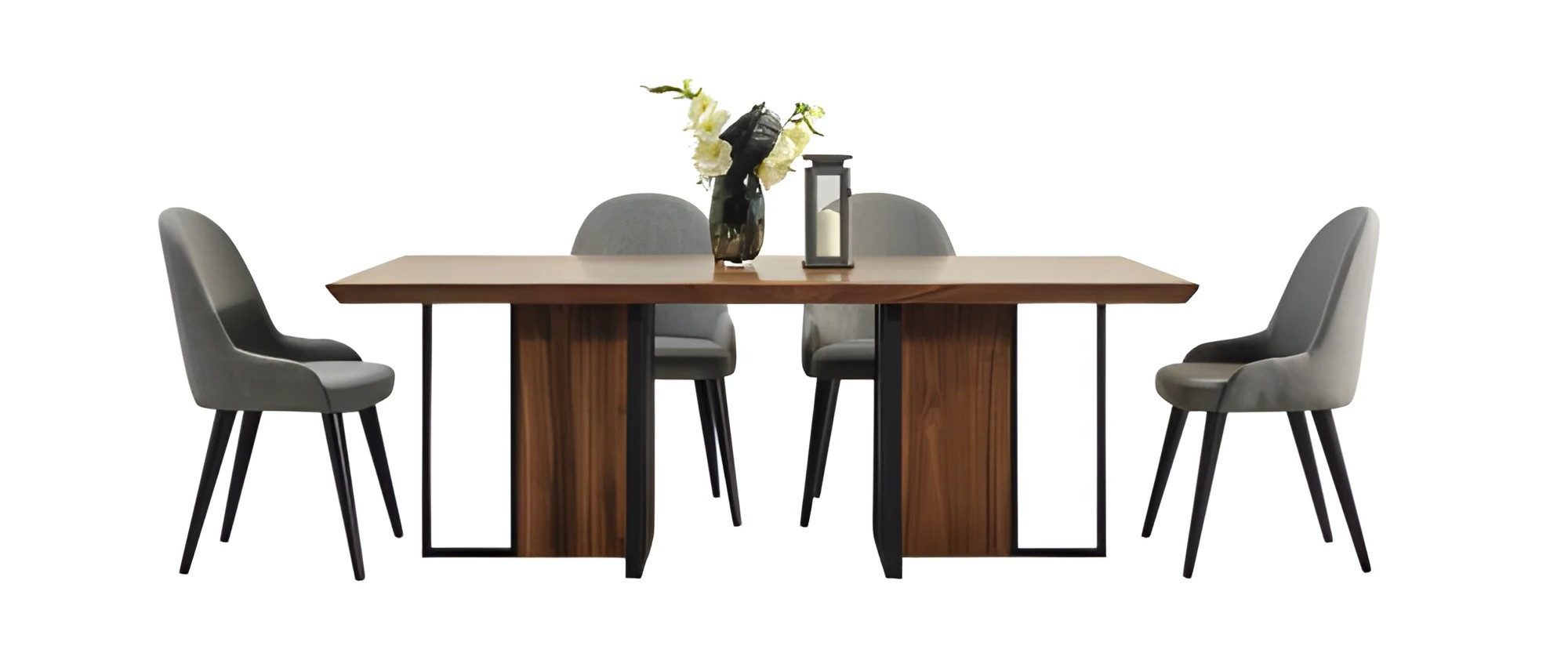 JVmoebel Essgruppe Braunes Esstisch Set, 5-teilig, Modern, 220x50x79 cm, (5-tlg), Made in Europa