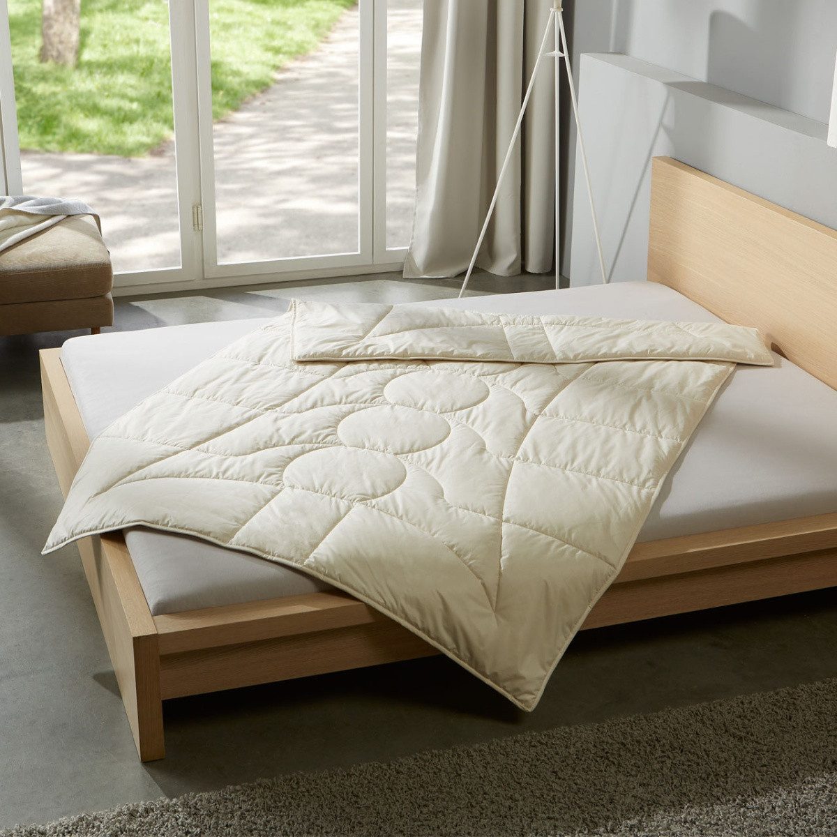 OBB Naturhaarbettdecke, Bezug: Baumwolle, 90° Eckverarbeitung für bessere Passform der Bettwäsche