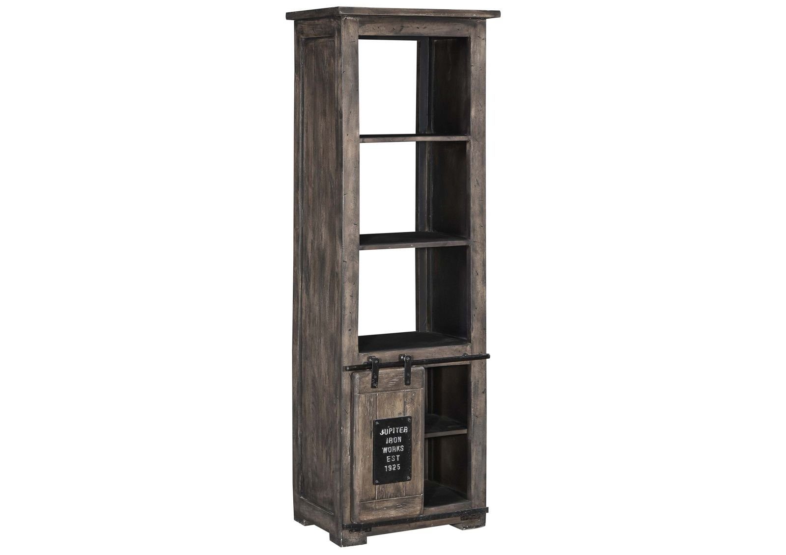 Massivmoebel24 Bücherregal, 1-tlg., Bücherregal Mango 60x41x180 grau lackiert RAILWAY #204