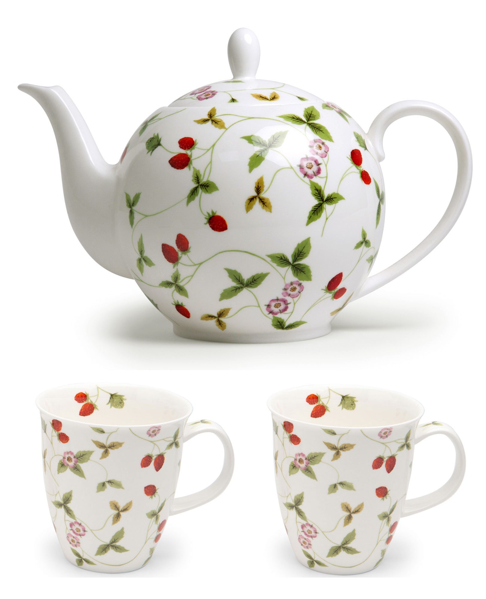TeaLogic Teekanne Teeservice Mirella 3 teil. 1 Teekanne 1,5 L und 2 Becher, (Set, 3-St), Spülmaschinengeeignet