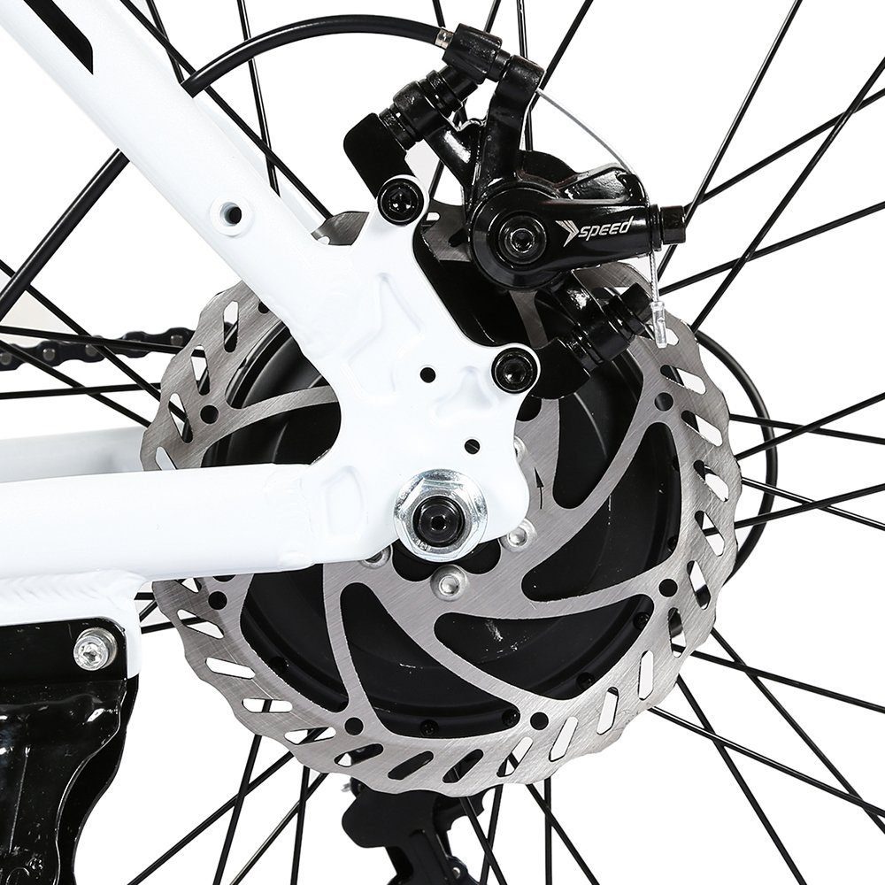 SY26 Weiß E-Bike E-Bike 36V10AH Gotagee rim (Set) Elektrofahrrad Mountainbike, 21 Gänge 26" Spoke