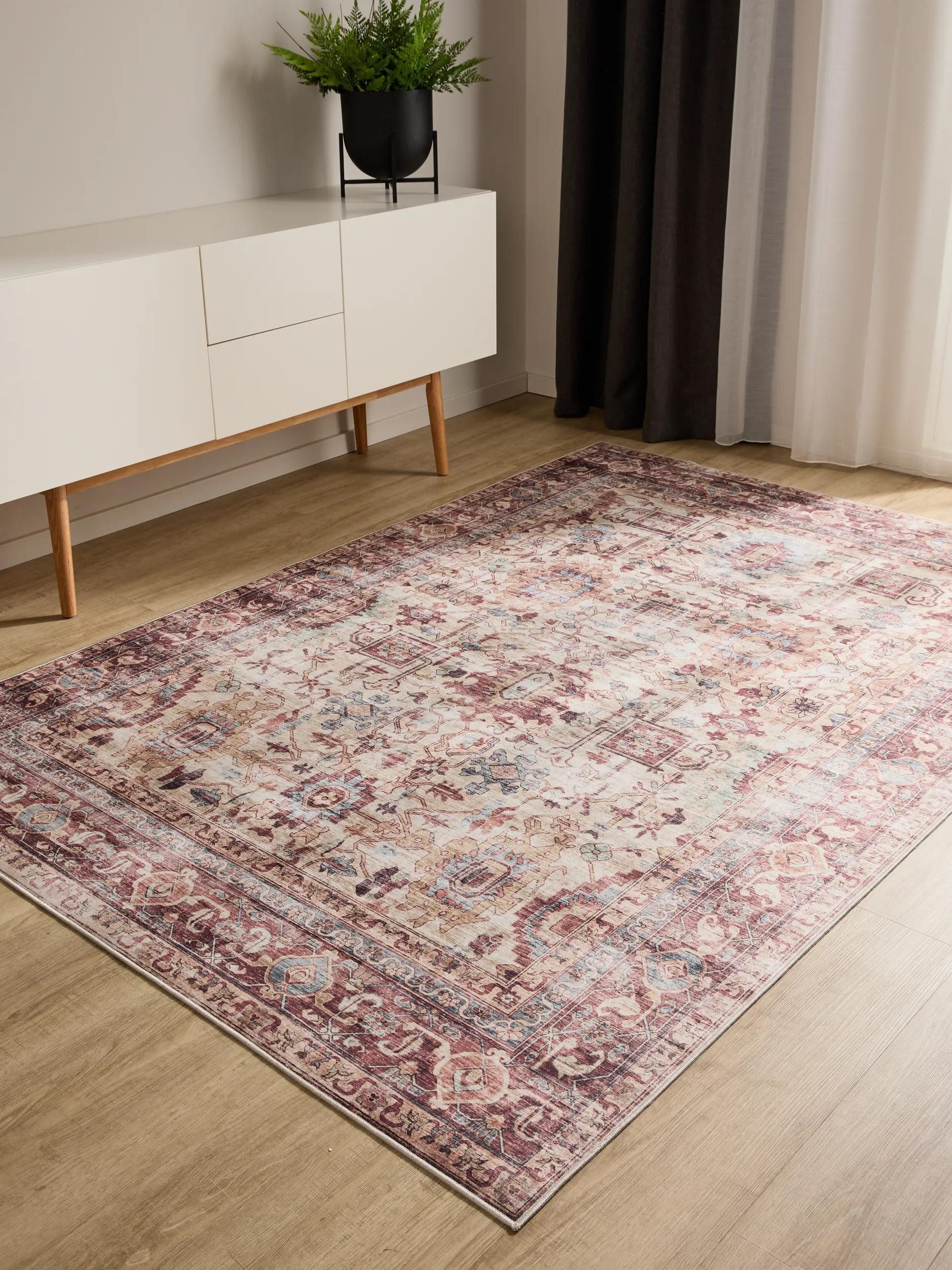 benuta Teppich George, rechteckig, Höhe: 5 mm, Vintage-Look, Kurzflor, Teppich Wohnzimmer, Schlafzimmer, Waschbar