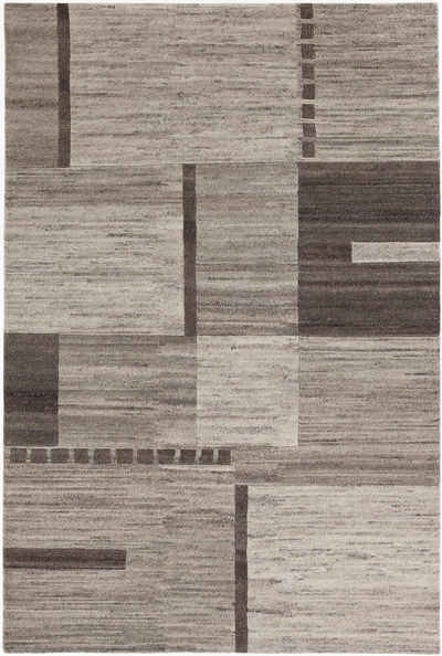 Wollteppich Henderson, LUXOR living, rechteckig, Höhe: 8 mm, reine Wolle, handgeknüpft, Patchwork Design