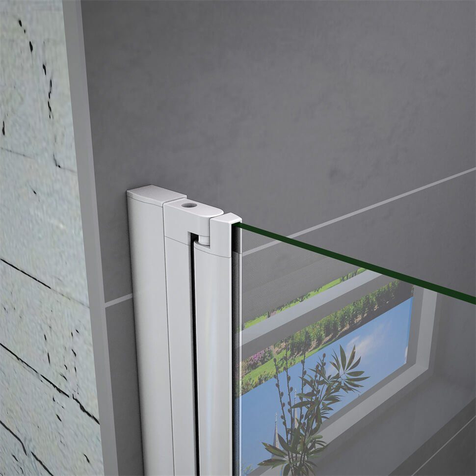 shower spa shower swing door, shower enclosure, shower cubicle, shower door, swing door, pivot door, niche door, single-pane safety glass, (set) clear glass