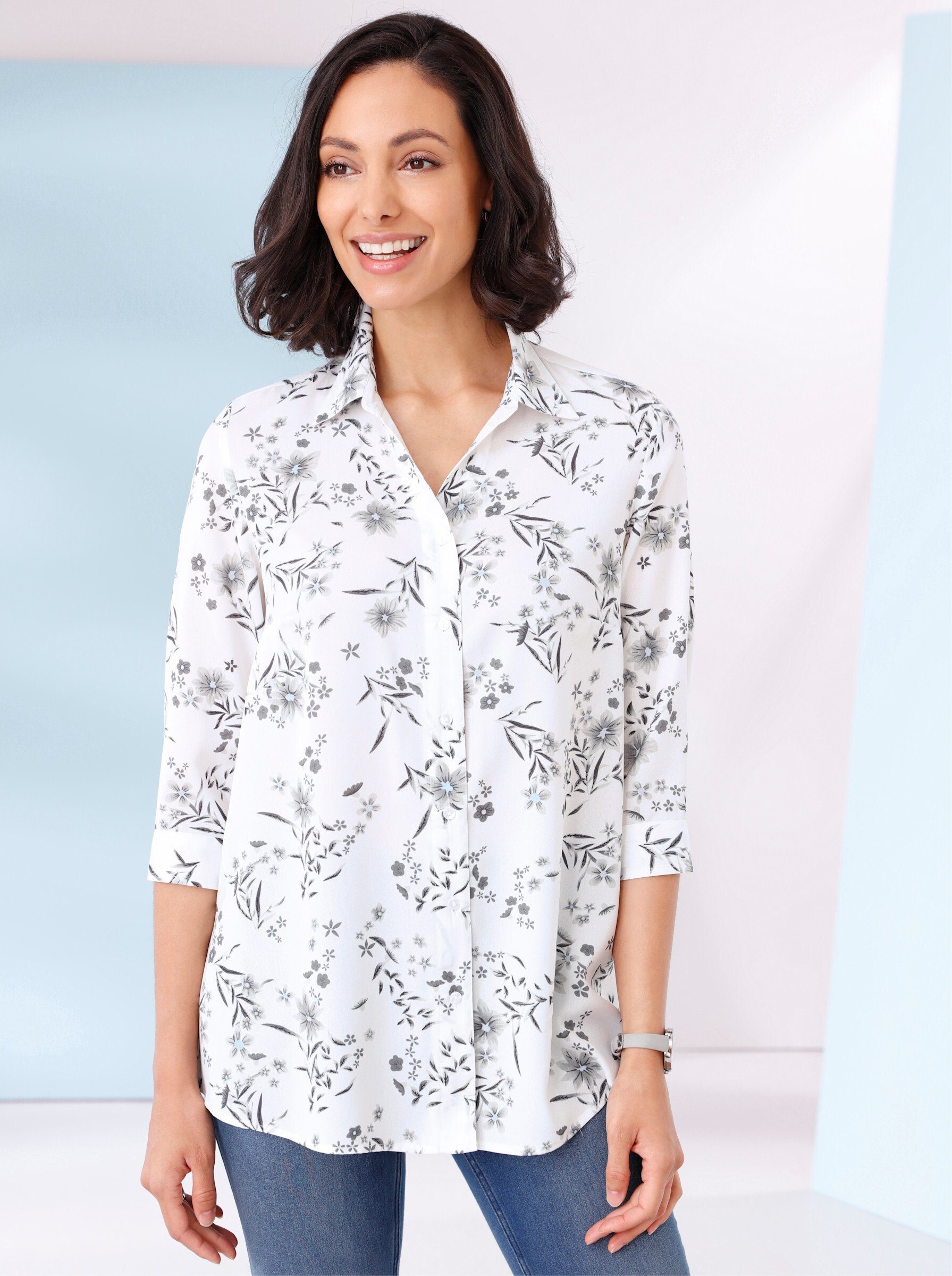 Sieh an! Klassische Bluse Longbluse . günstig online kaufen