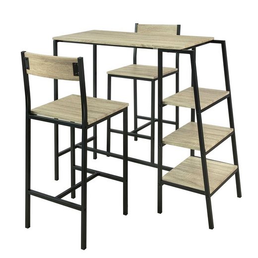 SoBuy Bartisch »OGT16«, Design Bartisch Set 3-teilig Sitzgruppe
