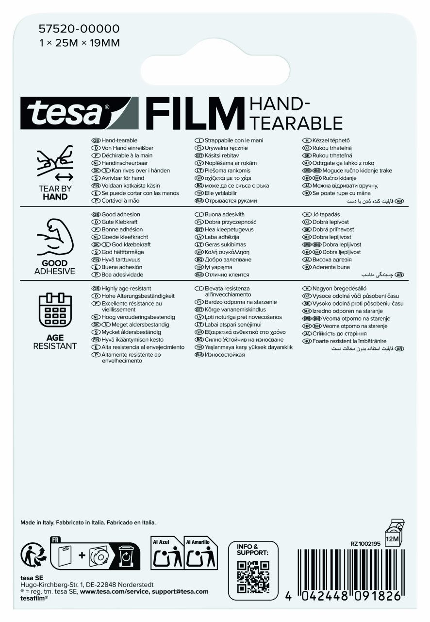 tesa Klebehaken tesa Klebefilm 25 m x 19 mm, transparent