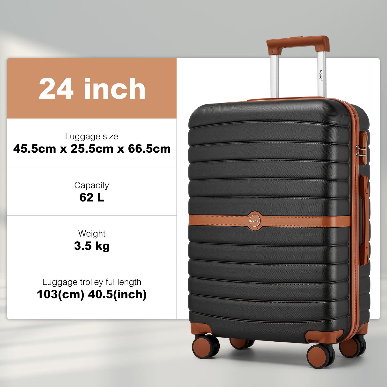 KONO Handgepäckkoffer Koffer Trolley ABS+PC Hartschalenkoffer mit TSA-Schlo günstig online kaufen