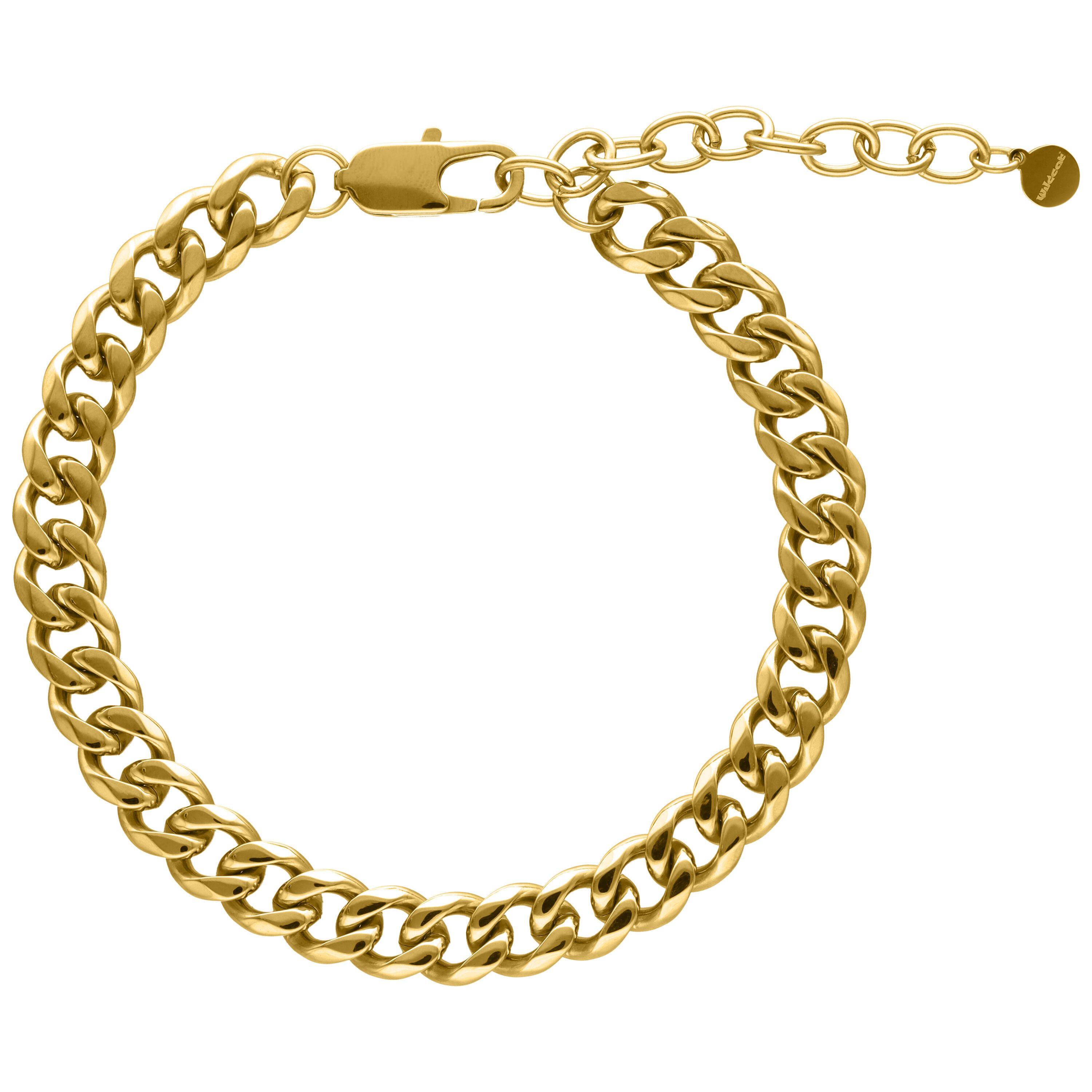 Wildcat Fußkette Flat Curb Fußkettchen - Gold, Chirurgenstahl 316L - wasserfest, langlebig, hautverträglich