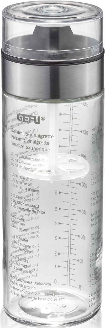 GEFU Dressing Shaker »MIX«, Glas, Kunststoff, Doppelskala (ml/oz), auslaufsicher, 350 ml