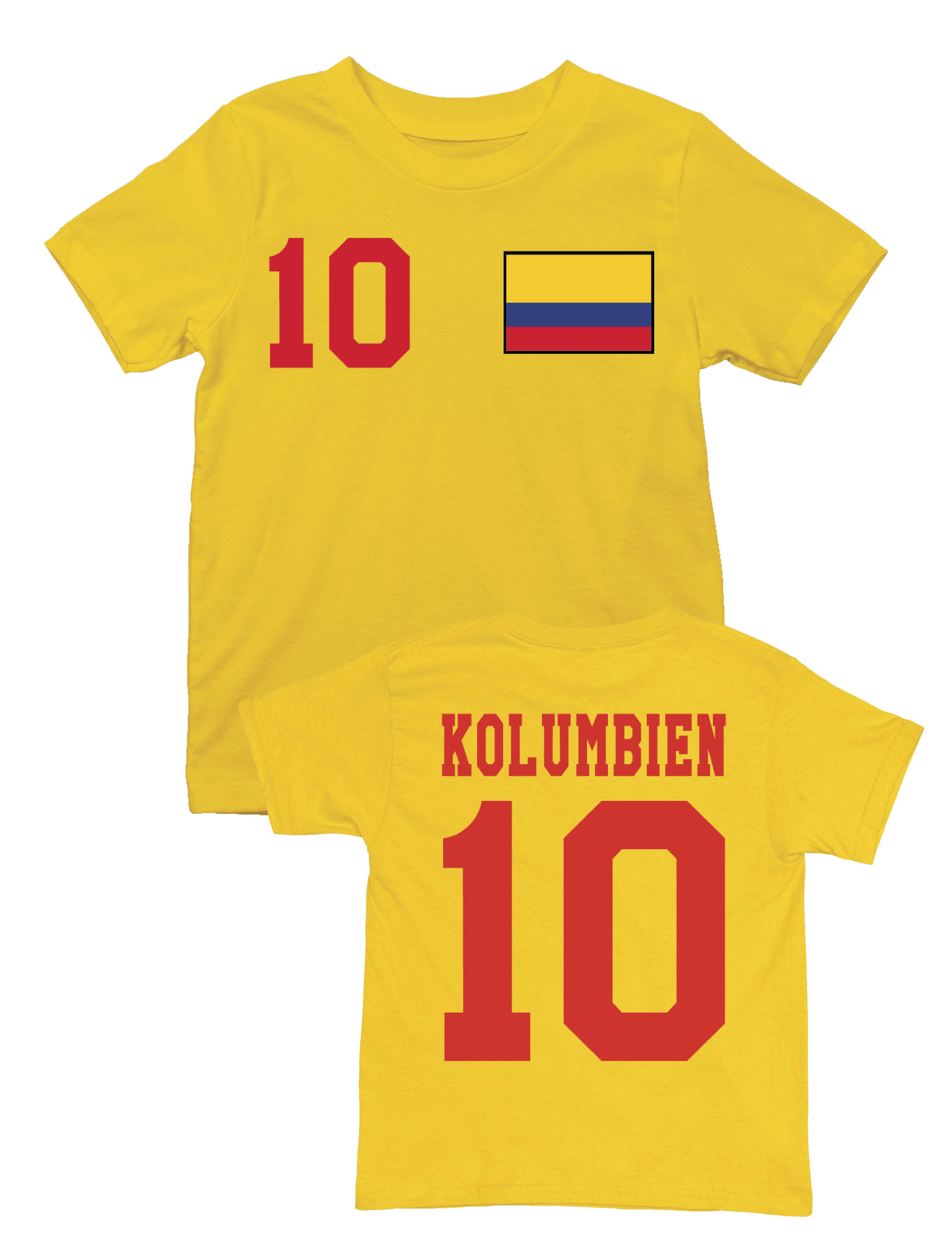 T-Shirt Kolumbien Kinder T-Shirt im Fußball Trikot Look WM 2026