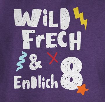 Shirtracer T-Shirt Wild frech und endlich 8 - Acht Jahre Wunderbar 8. Geburtstag