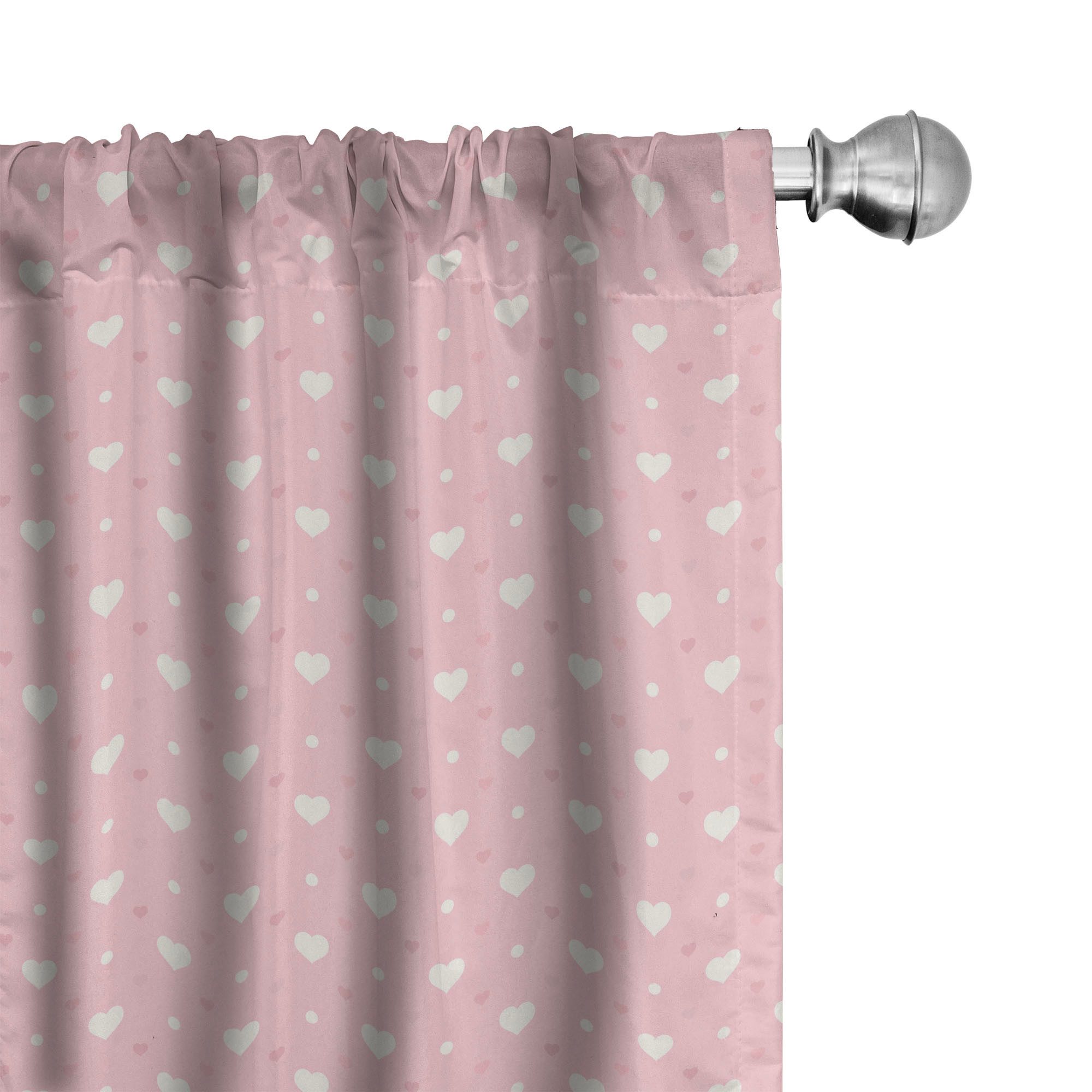 Abakuhaus Gardine Vorhang für Wohnzimmer Schlafzimmer Dekor, Microfaser, Rosa Tupfen Herz Speckles Liebe