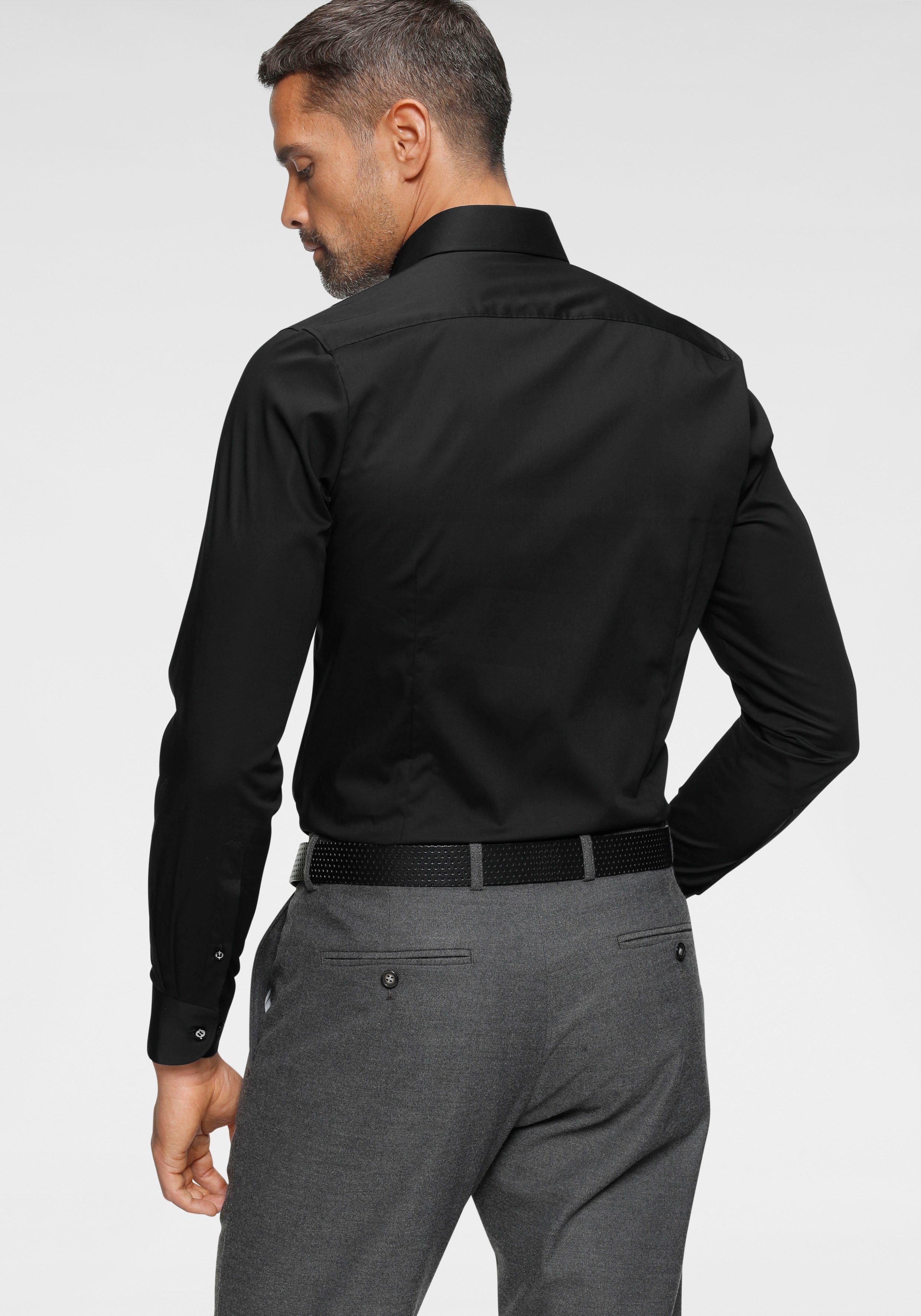 Rücken body schmale im OLYMP Form, mit Five Abnähern tailliert Italienische Level Knopfleiste, Businesshemd fit Slim-fit/