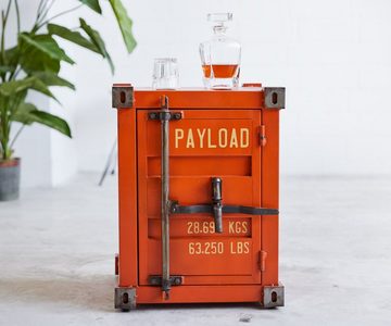 DELIFE Bartisch Container, Metall Orange 42x42 cm Bar
