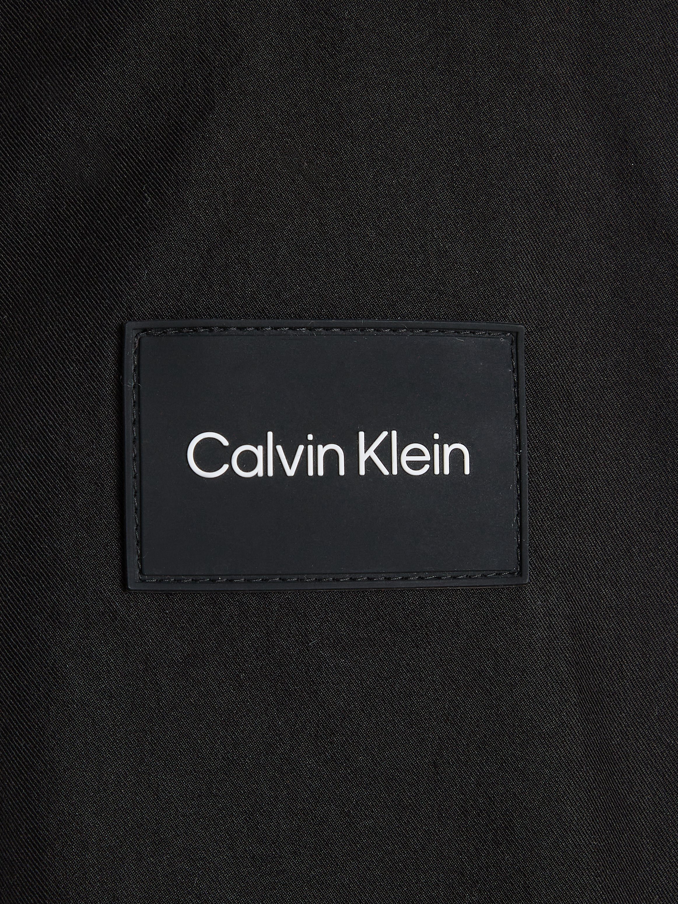 Ck OVERSHIRT BT_COTTON Langarmhemd Knopfleiste Big&Tall Calvin Black Klein mit NYLON