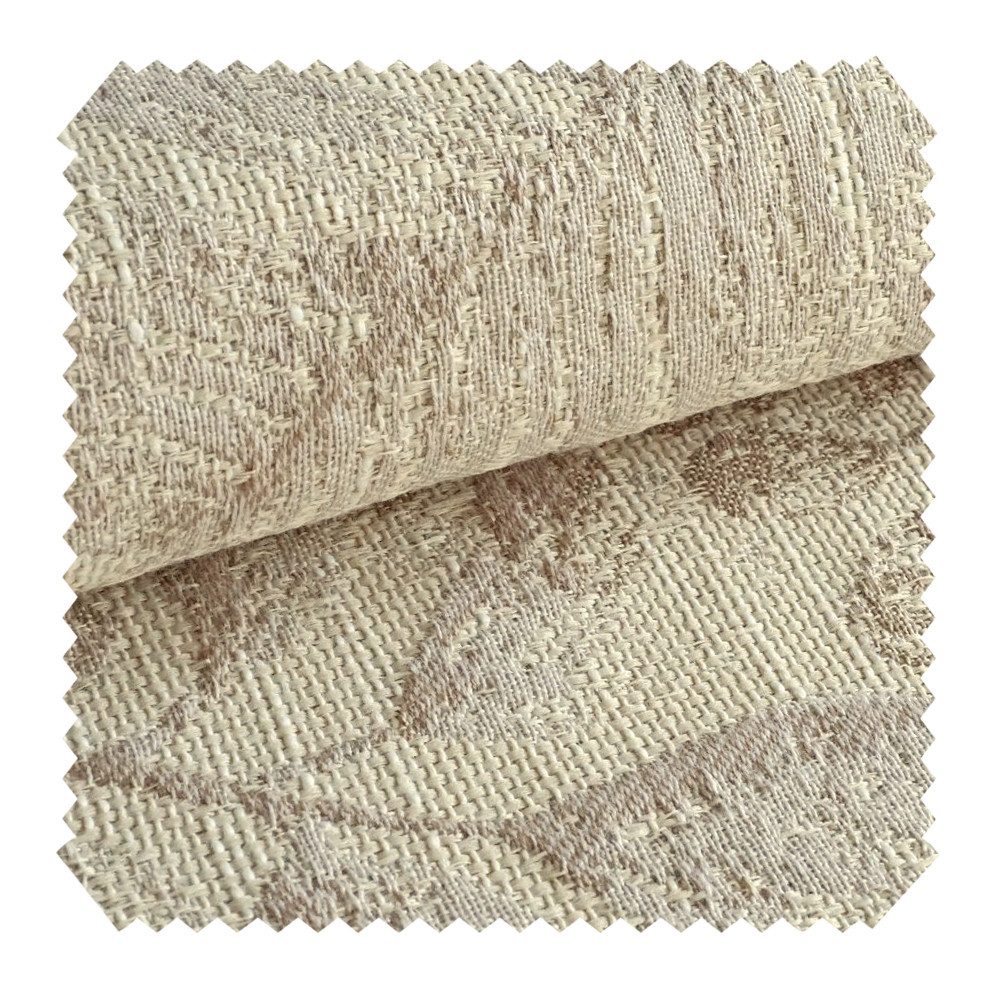novely® Stoff exquisit FLORENZ Polsterstoff im Leinen-Look - Blumenmuster, Schwer Entzündbar, Robust, Abriebfest, Meterware, 1lfm