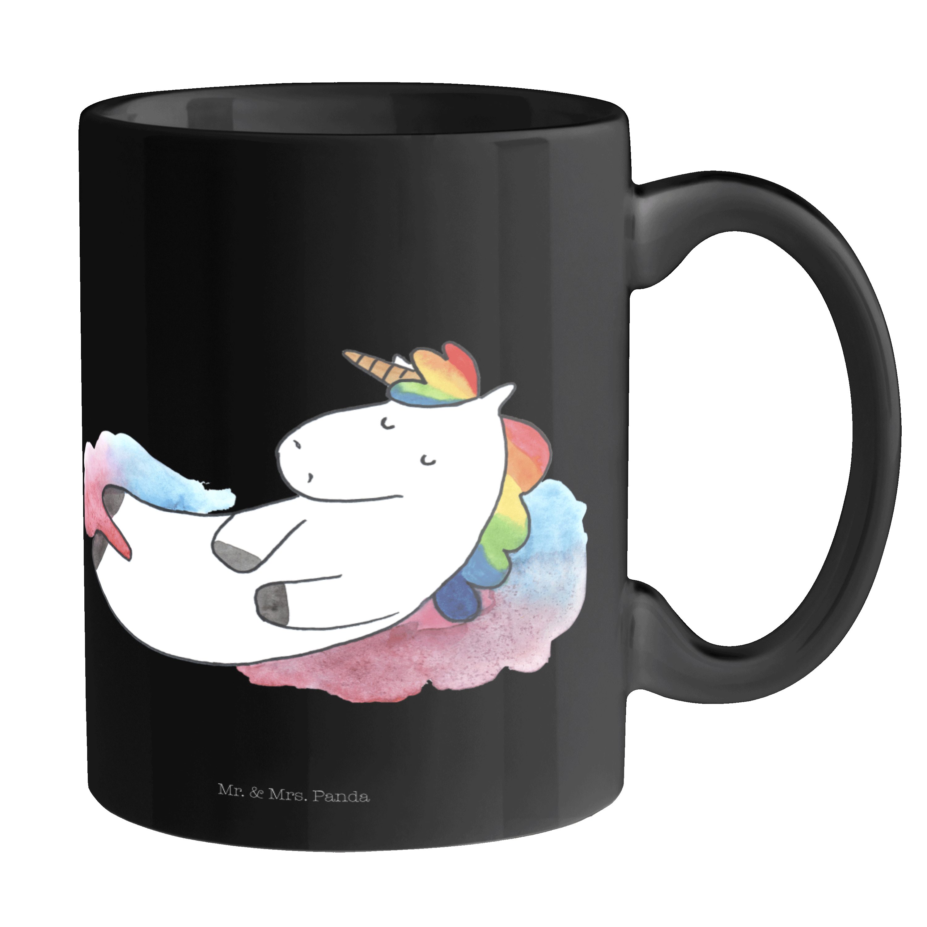 Unicorn, Panda Schwarz Büro - Kaffeebec, & Mrs. Wolke Mr. Schwarz Tasse Geschenk, 7 - Tasse, Keramik Einhorn