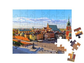puzzleYOU Puzzle Blick von oben auf Warschau mit Altstadt, Polen, 48 Puzzleteile, puzzleYOU-Kollektionen Polen, Warschau