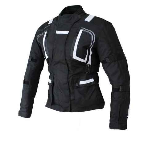 Alpha Speeds Motorradjacke Damen Motorrad Textil Jacke Biker wasserdicht Jacke mit Protektoren (Innenjacke ist trennbar: All Season) reflektierendes Material, SLIM, Weiß