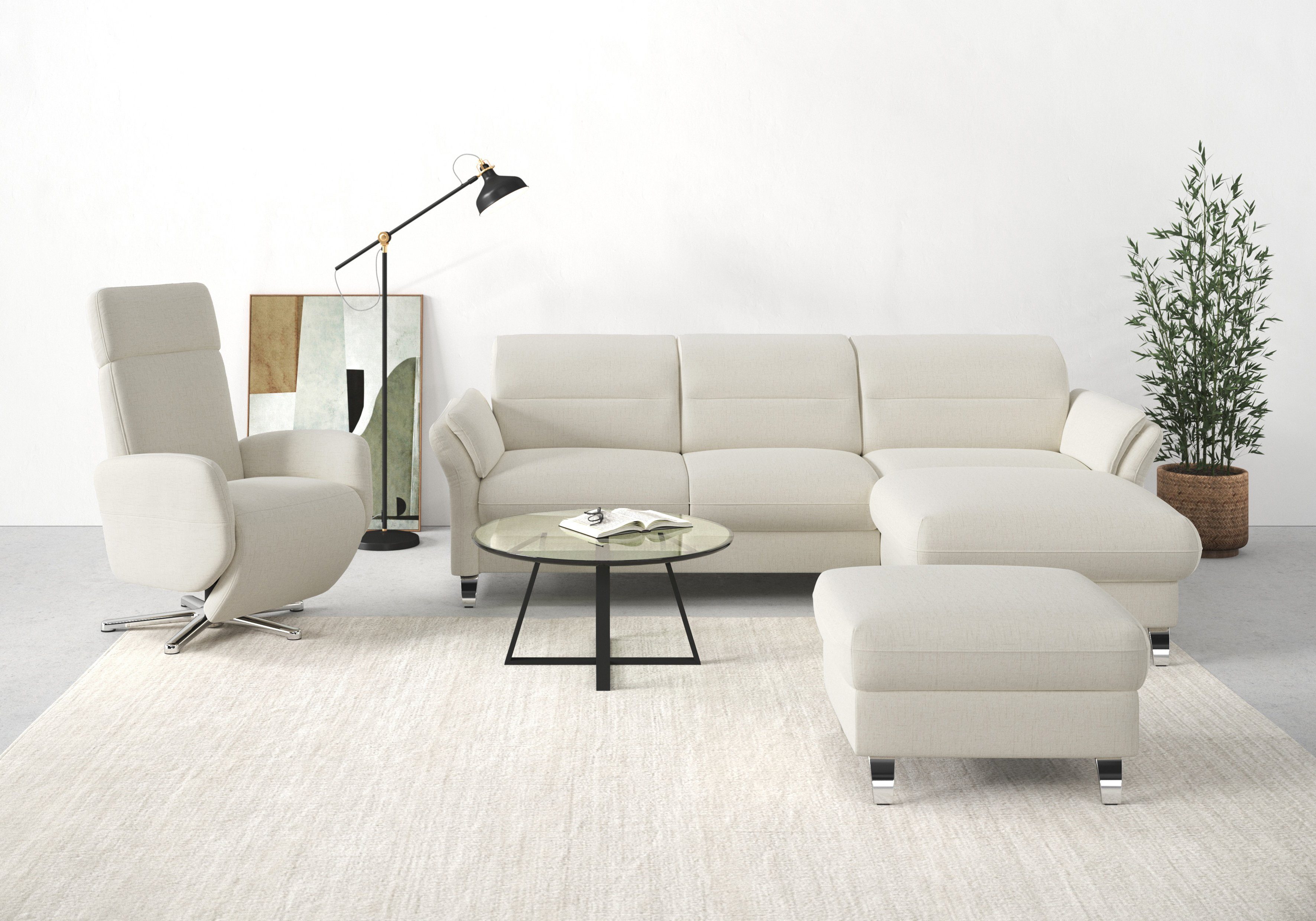 sit&more Ecksofa Grenoble L-Form mit Federkern, wahlweise mit Bettfunktion, Bettkasten, Arm- und Kopfteilverstellung