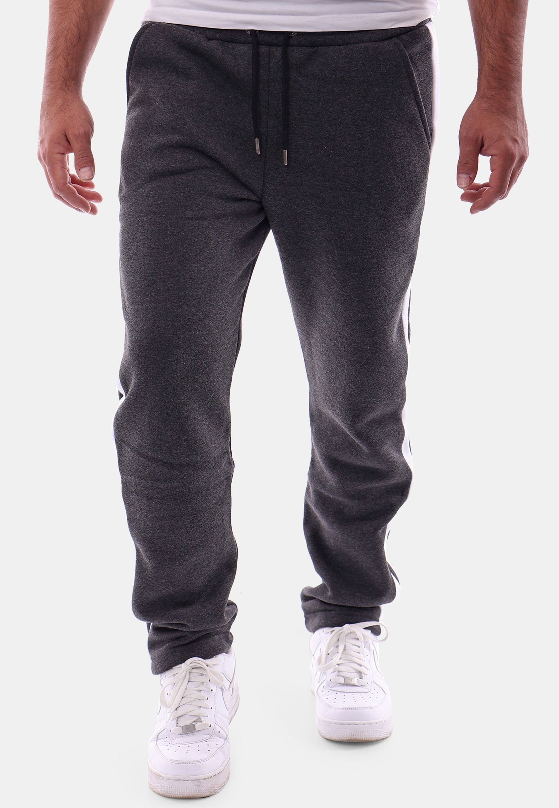 Reslad Jogginghose Reslad Herren Jogginghose RS-5091 (1-tlg., Jogginghose) Sporthose mit Streifen Sweathose Trainingshose gestreift