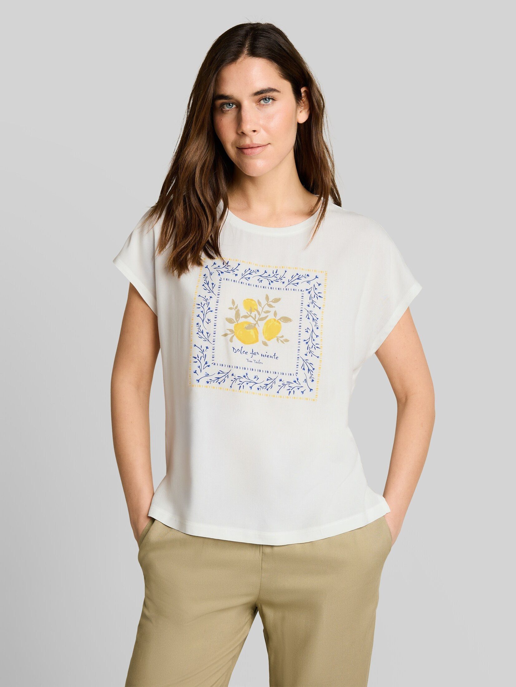 TOM TAILOR T-Shirt T-Shirt (im Einserpack) T-Shirt im Material-Mix