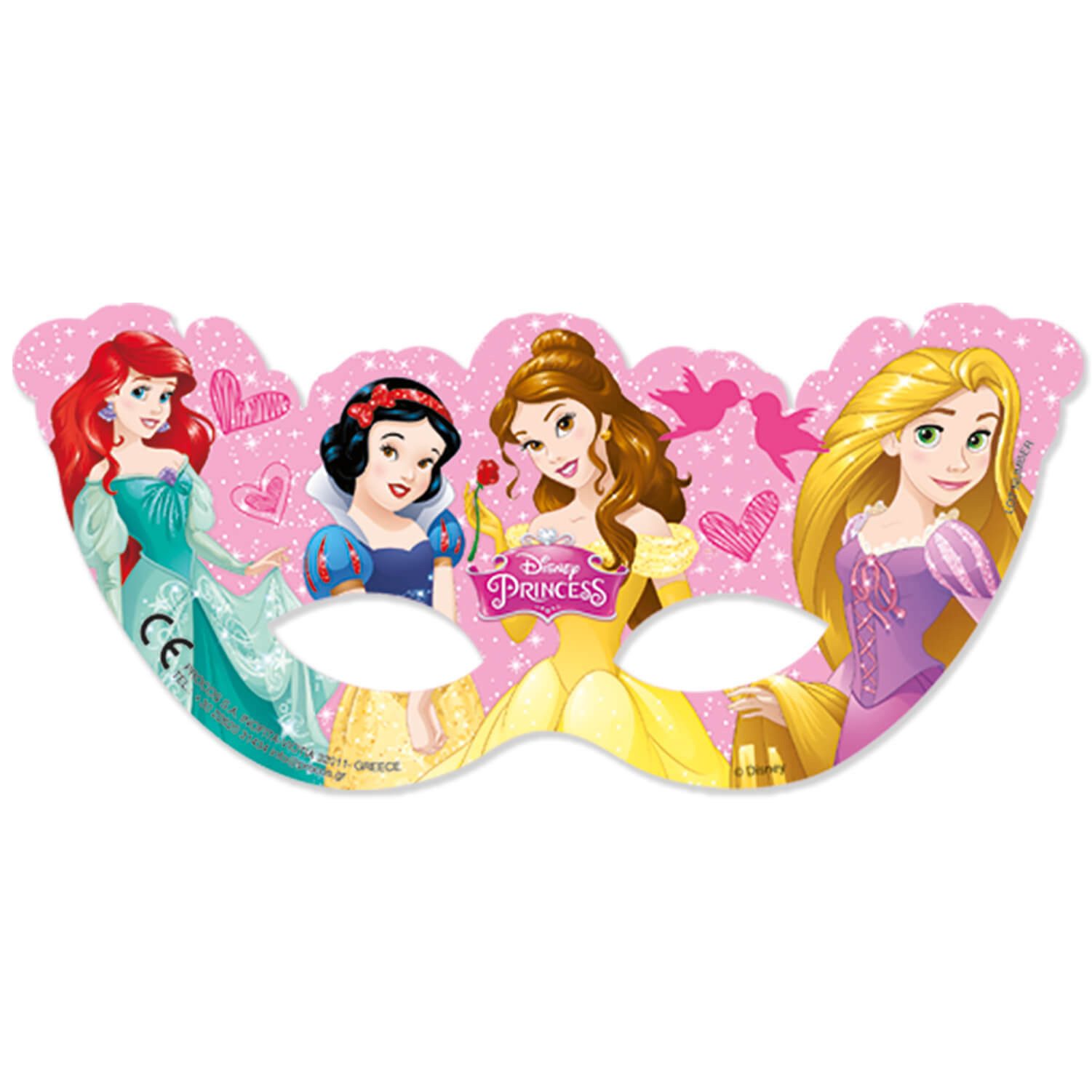 Procos Verkleidungsmaske Maske Pappe Disney Prinzessinen, 6 Stück