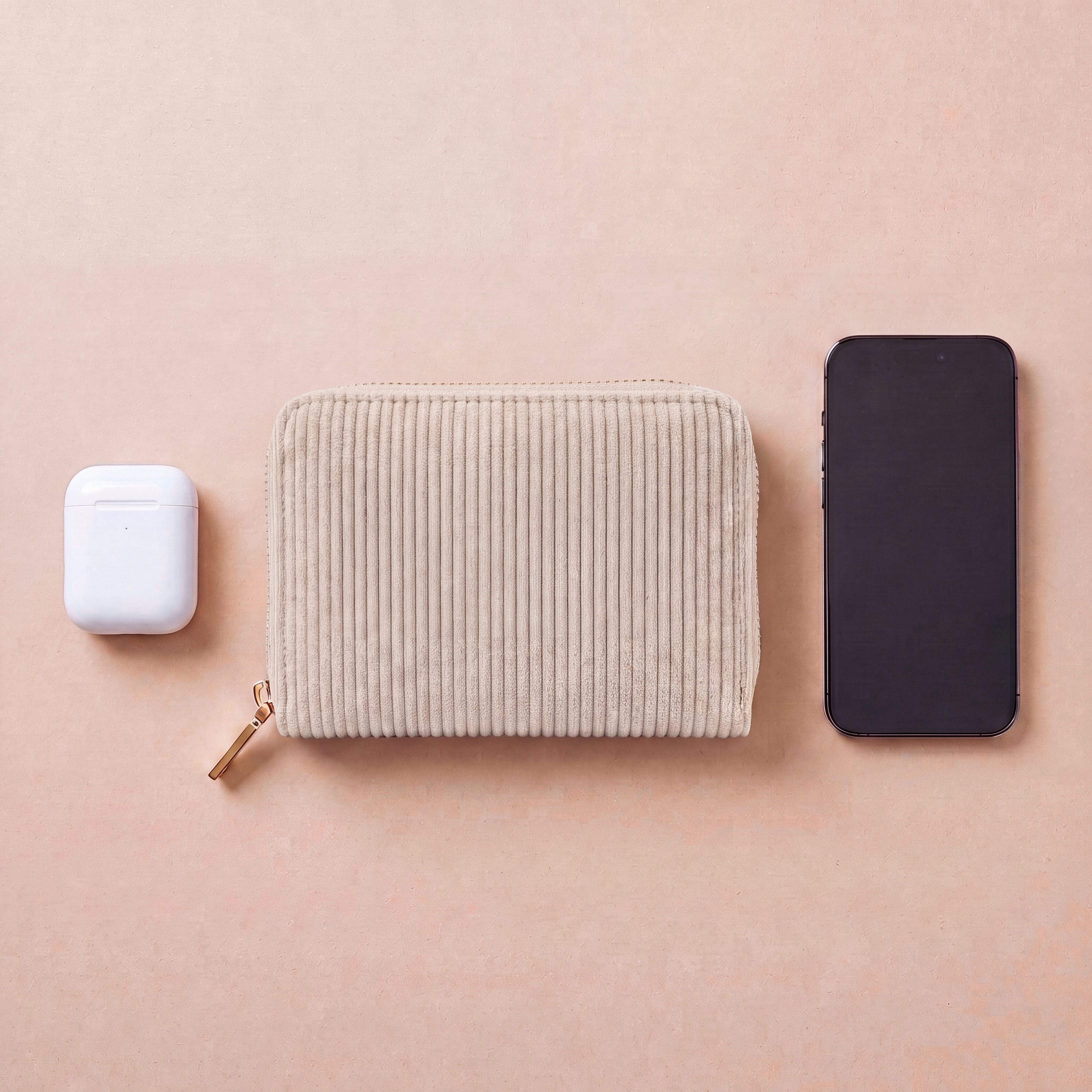 MillyMilk Geldbörse FONDO MEDIUM – Damen Cord Geldbeutel – Stoff Portemonnaie, Cord-Geldbörse mit stabiler Form, viel Platz und Reißverschluss.