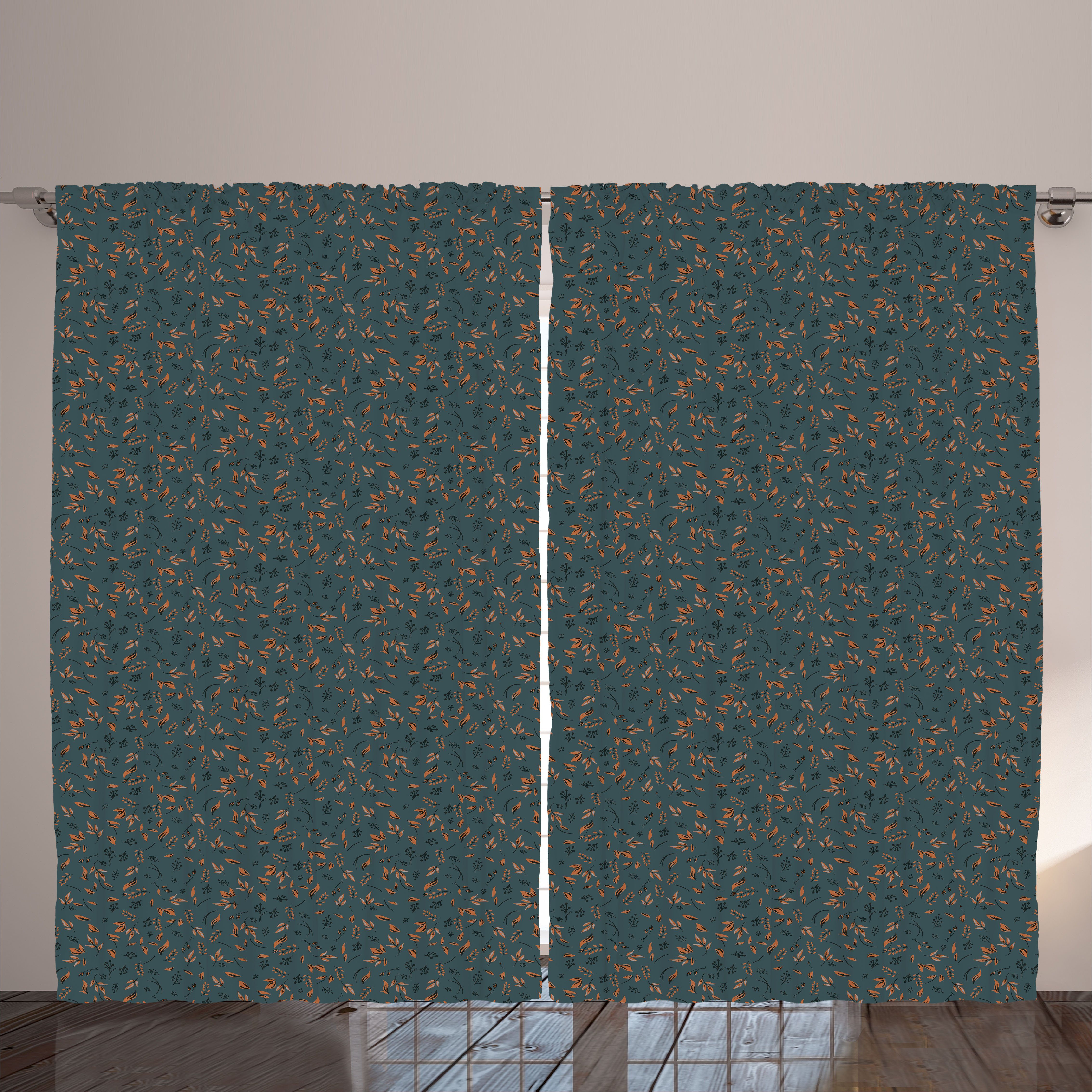 Schlafzimmer Gardine Blumen Details Verstreute Vorhang mit Herbst Schlaufen Haken, Kräuselband Abakuhaus, und