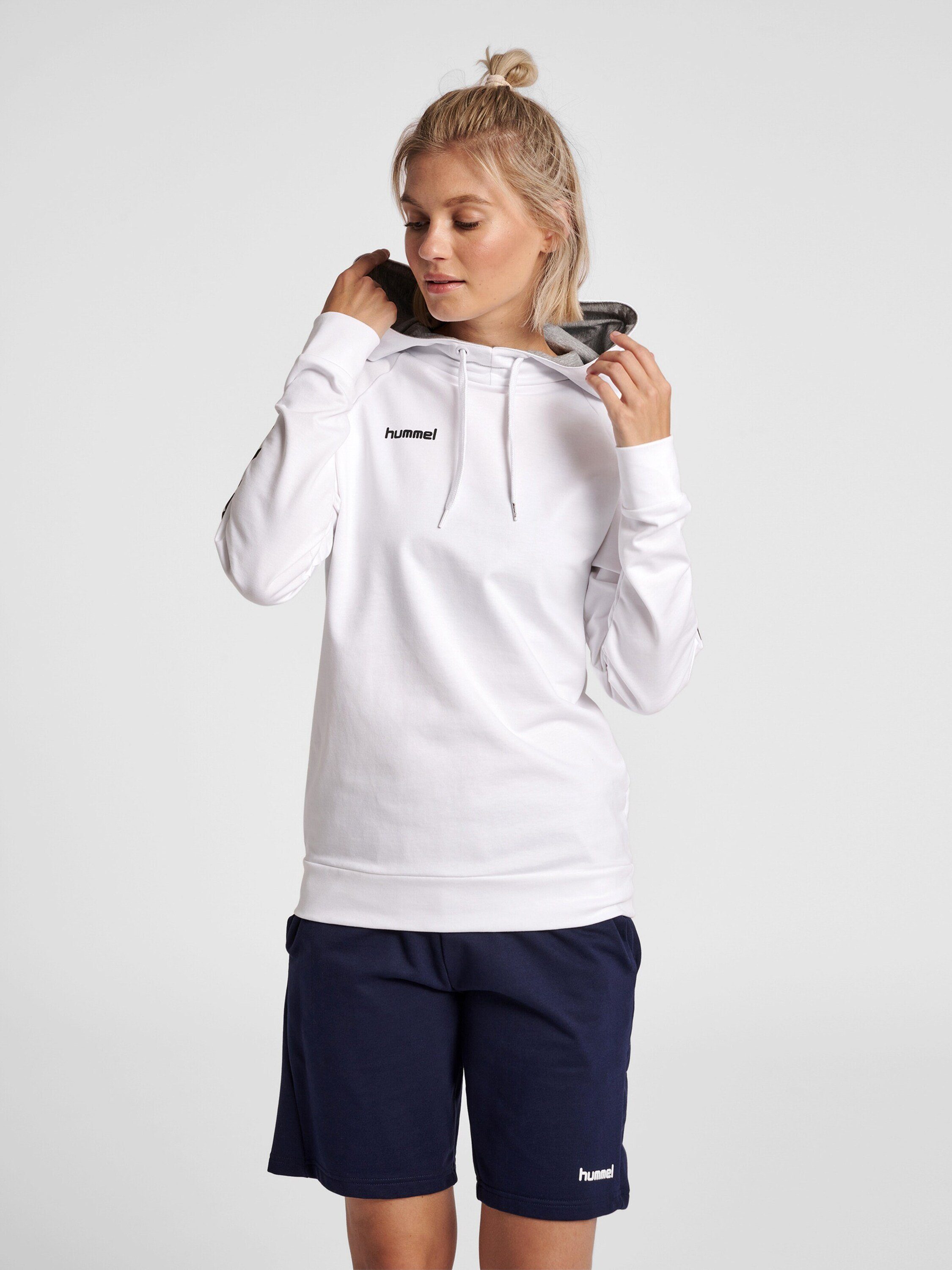 Weiß Plain/ohne hummel (1-tlg) Details Sweatshirt