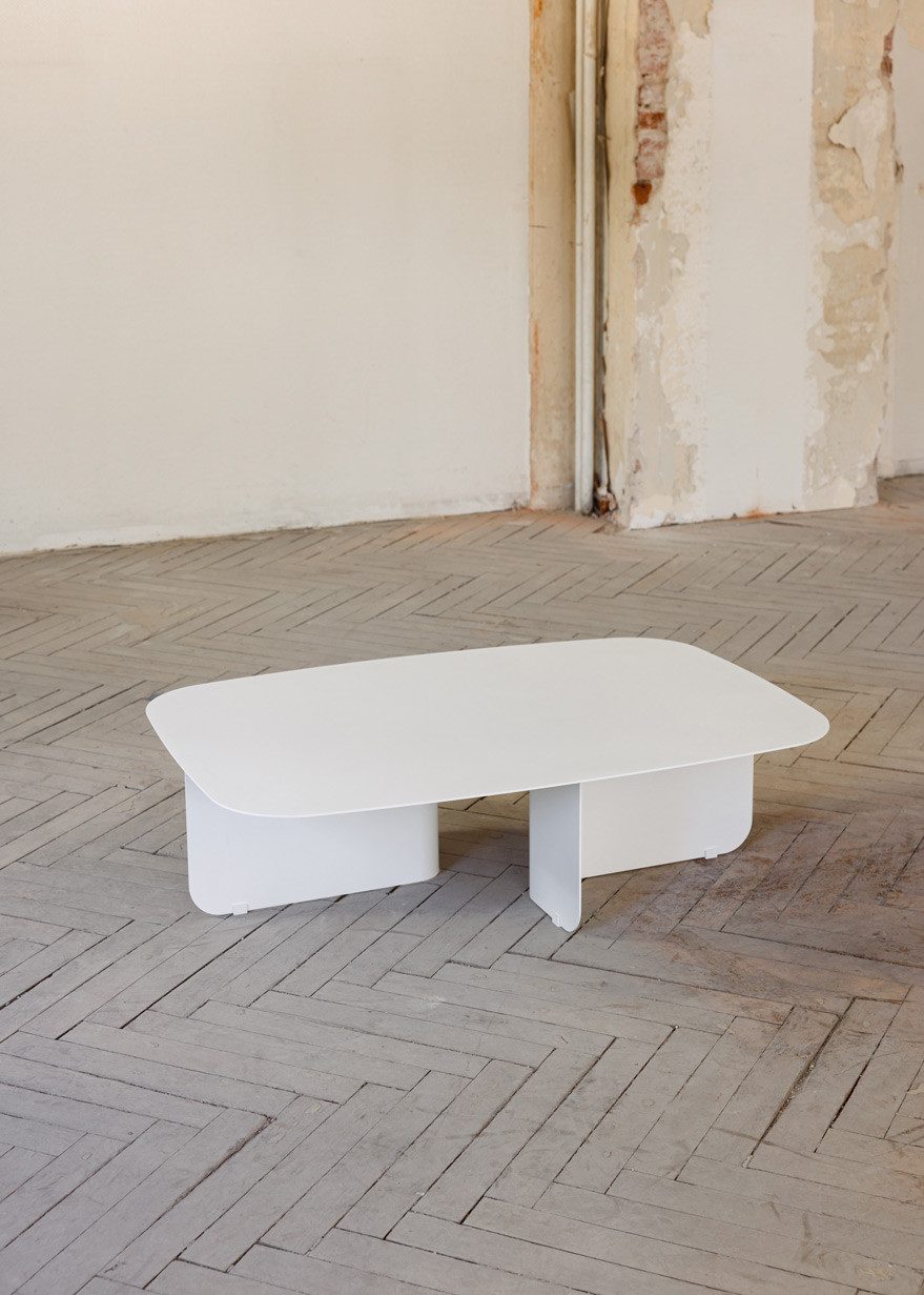 Metallbude Couchtisch LIVIA, Design Couchtisch ohne Montage, belastbar bis 75kg, kratzfest