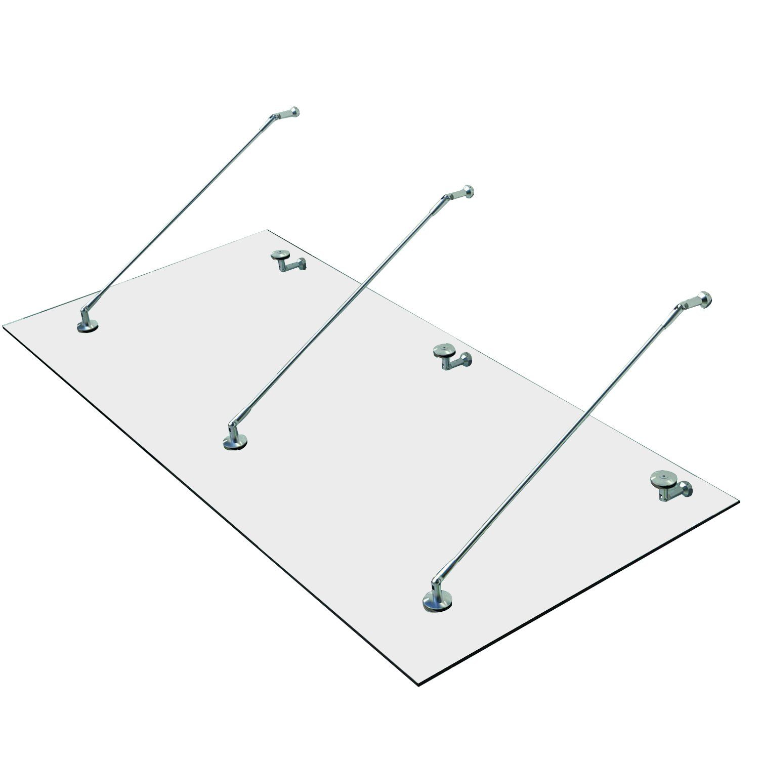 HOMCOM Pultvordach Vordach Glasvordach Türvordach (Gehärtetem Glas, 1 St., Edelstahl Klarglas), 200 x 90 cm