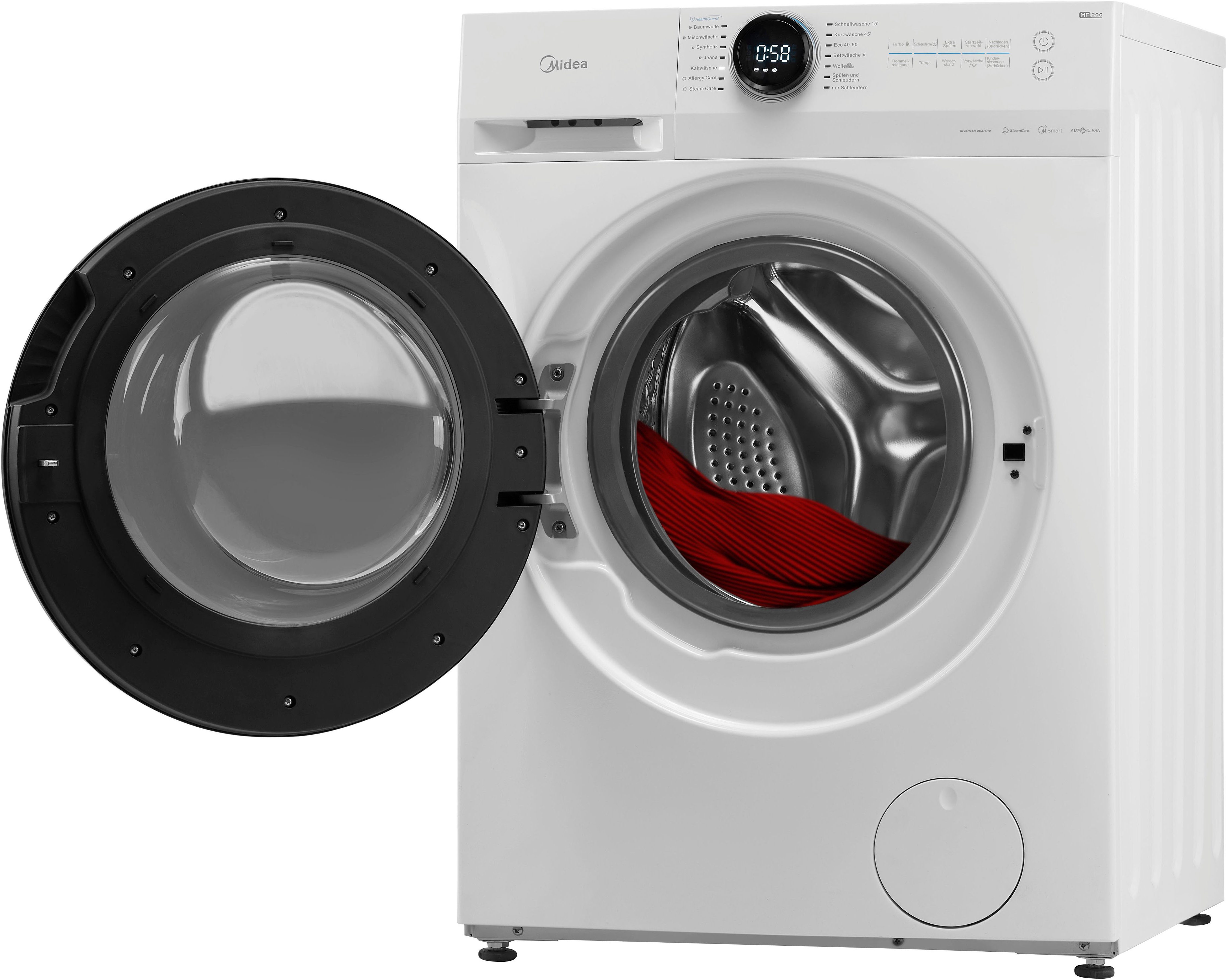 Midea Waschmaschine MF200W100WB-14A, 10 kg, 1400 U/min